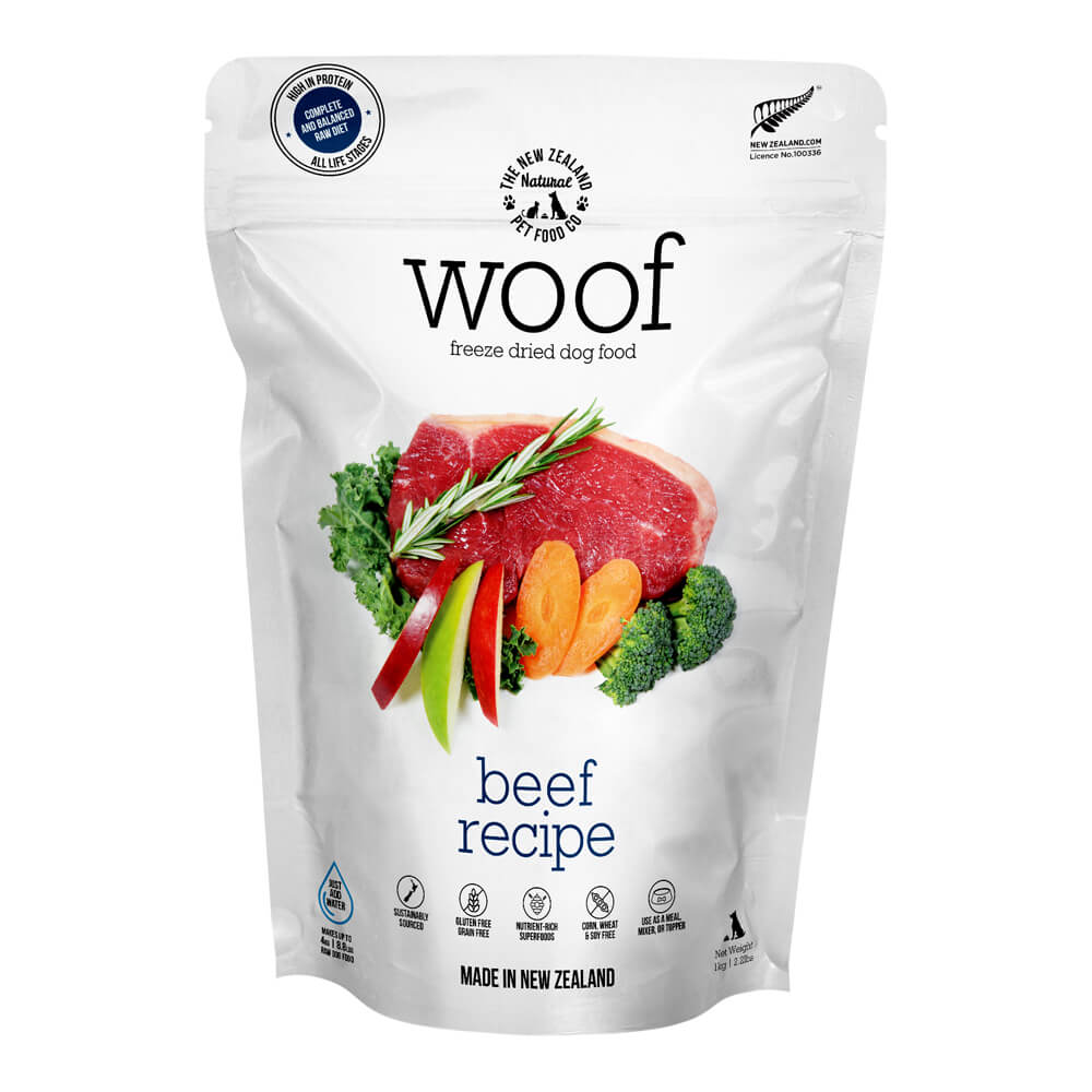 Woof Beef Freeze Dried Dog Food, 2.2 lb - Healthber