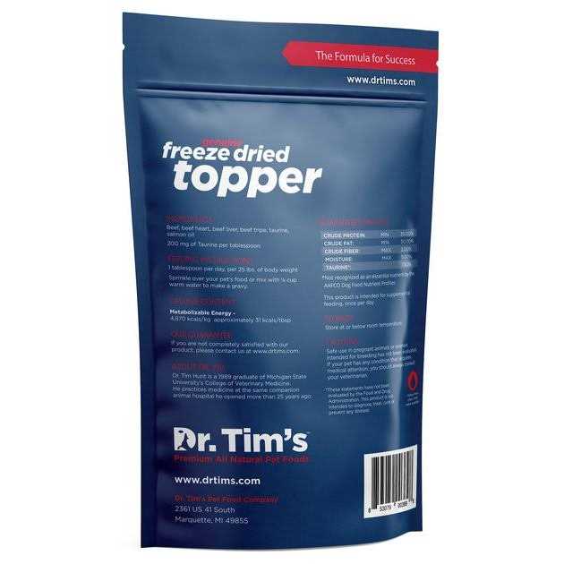 Dr. Tim’s Pet Food Freeze Dried Beef Taurine Topper - Healthber
