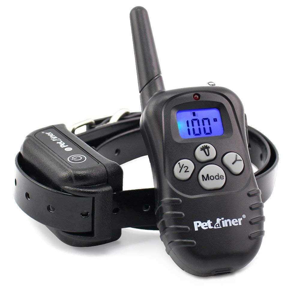 Petrainer Upgraded Model Rechargeable & Waterproof Remote Dog Training Collar 330 yd Electric Dog Bark Collar with Beep/Vibration/Shock Collar - Healthber