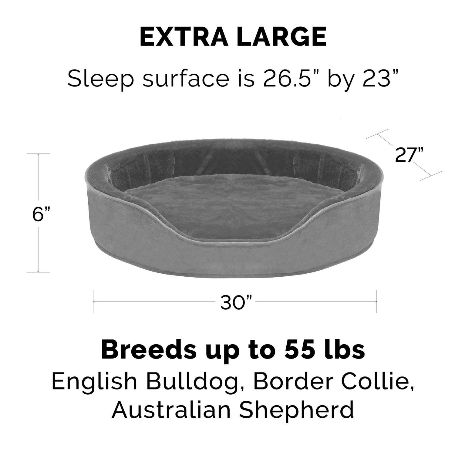 FurHaven Plush & Velvet Oval Dog Bed - Healthber