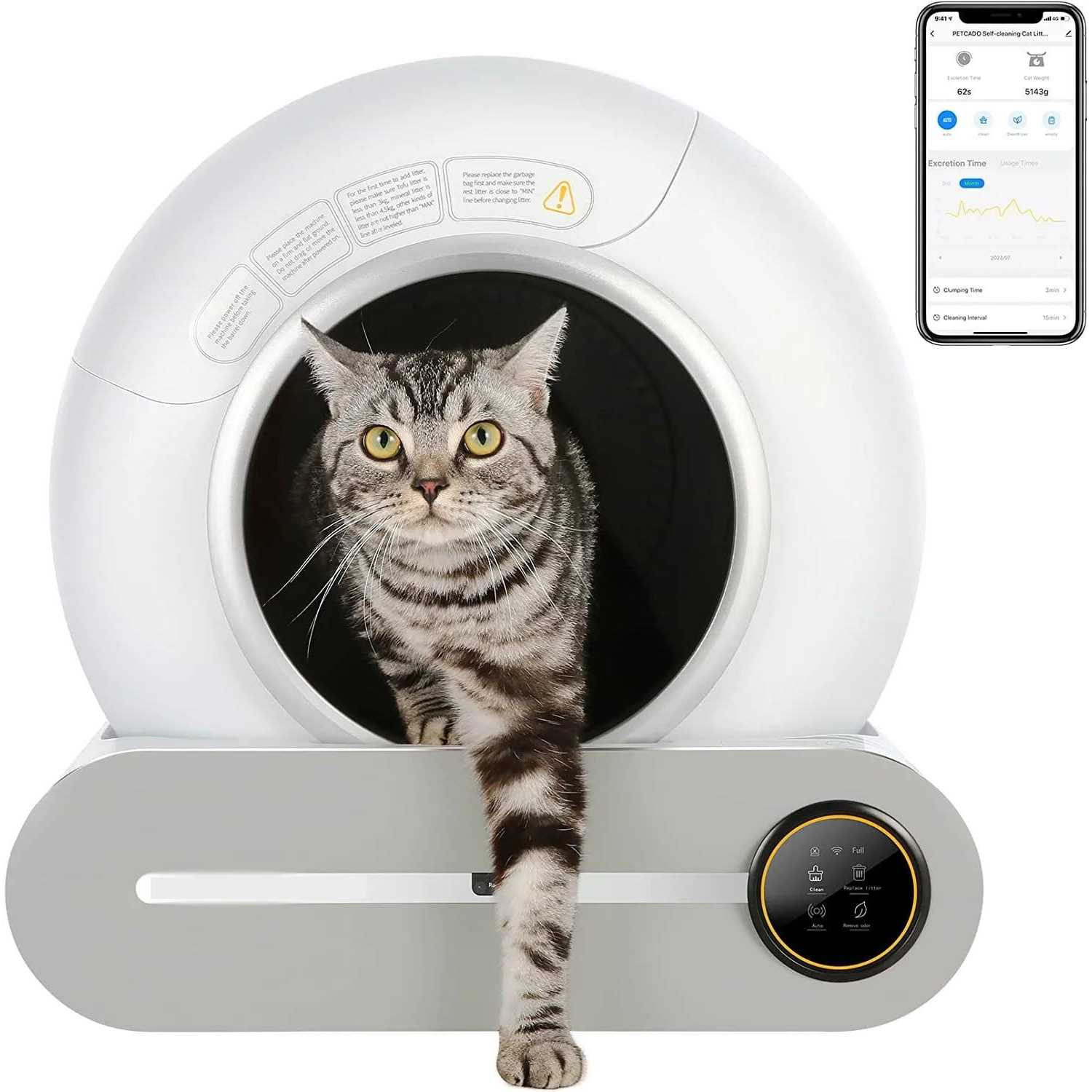 Lemulegu Self-Cleaning Cat Litter Box Automatic Cat Litter Box with APP Control - Healthber