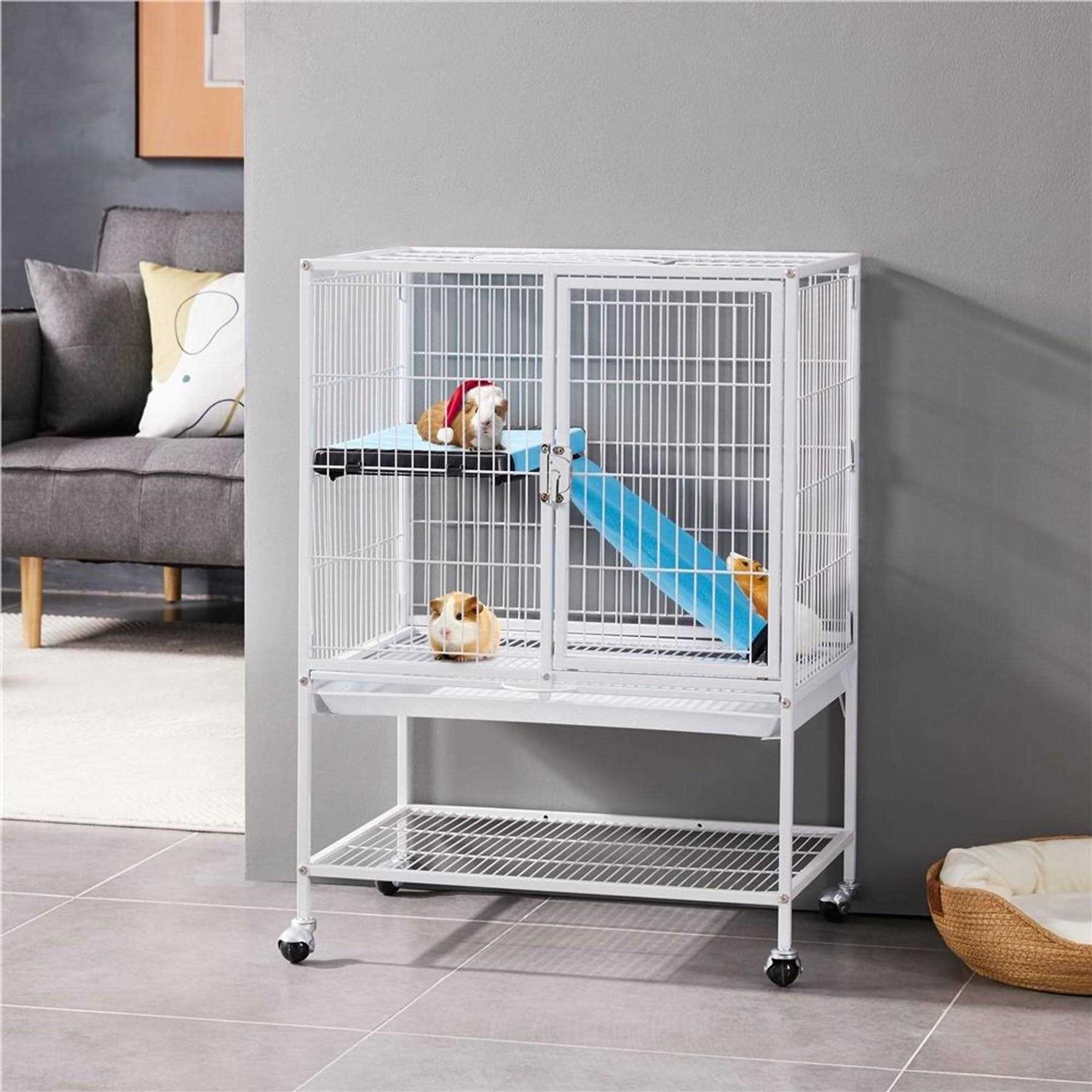 Yaheetech Removable Ramp & Platform Small Pet Cage - Healthber
