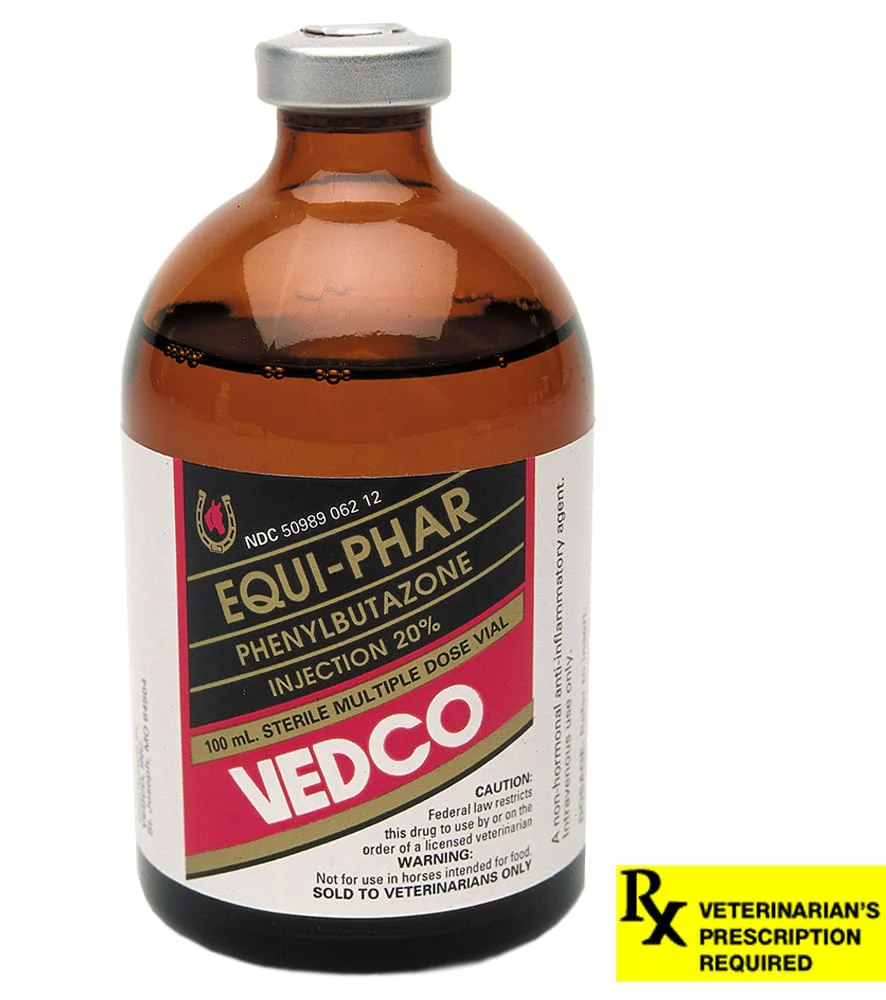 Rx Equi-Phar (phenylbutazone) 20% Injection for Horses, 100 mL - Healthber