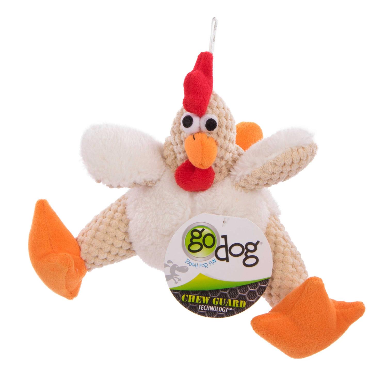 goDog Checkers Fat Rooster Dog Toy - Healthber