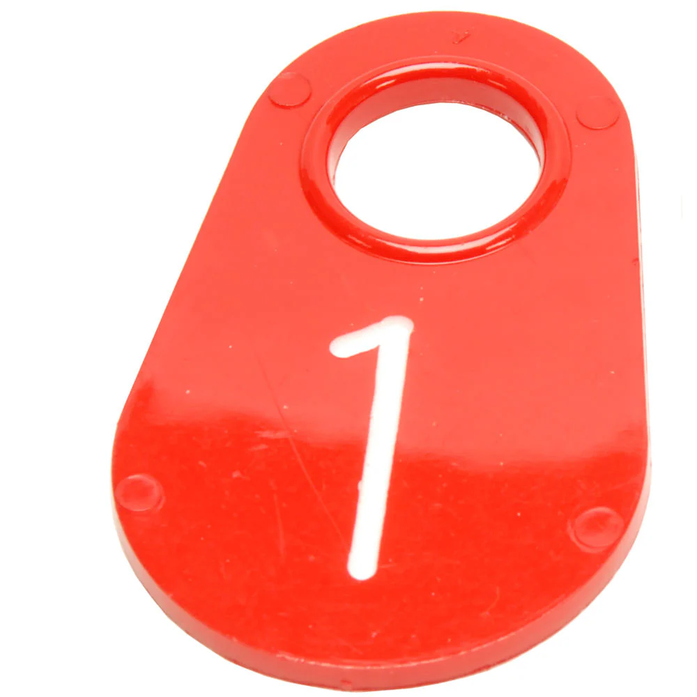 Bock's Red Nylon Numbered Identification Tags, 1-100, Single Tag - Healthber