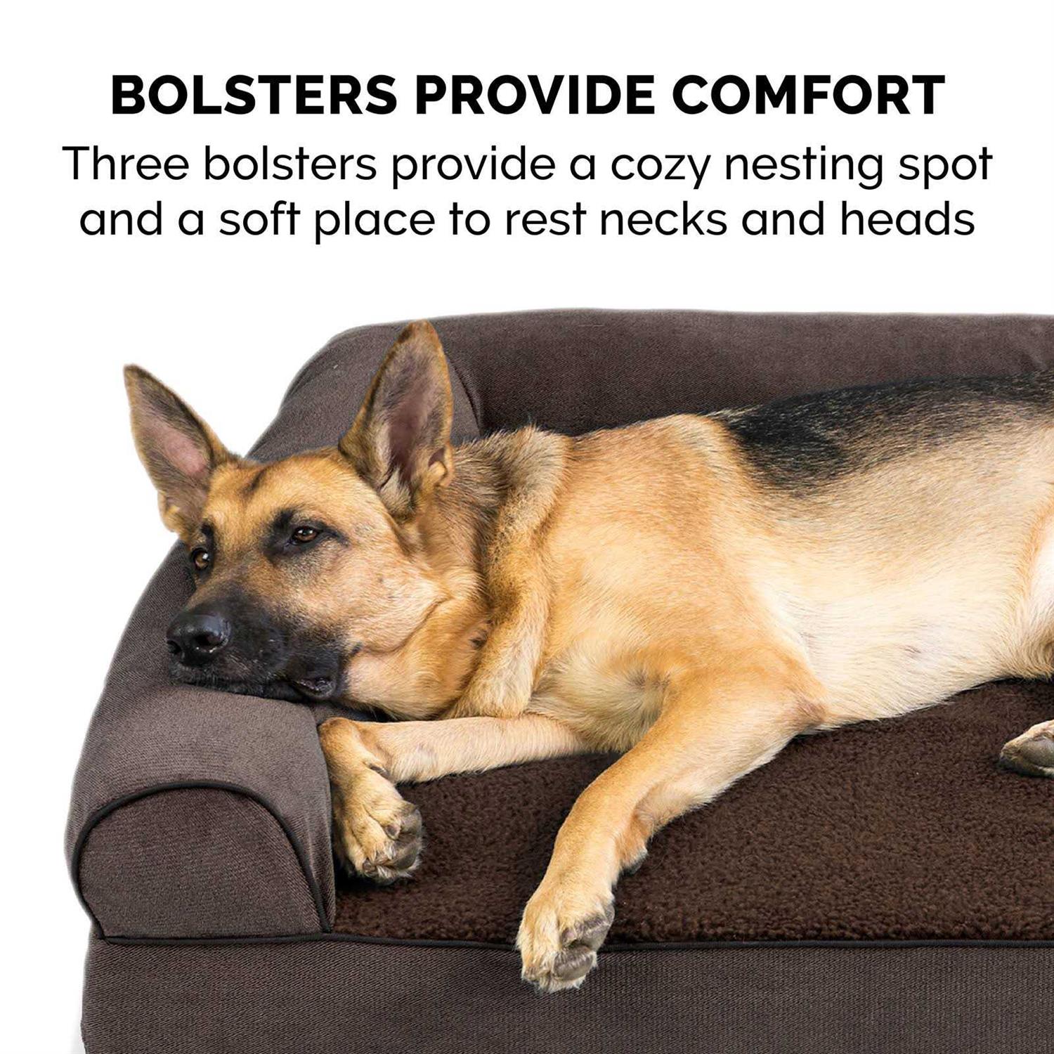 FurHaven Sofa Pet Bed Faux Fleece Chenille - Healthber