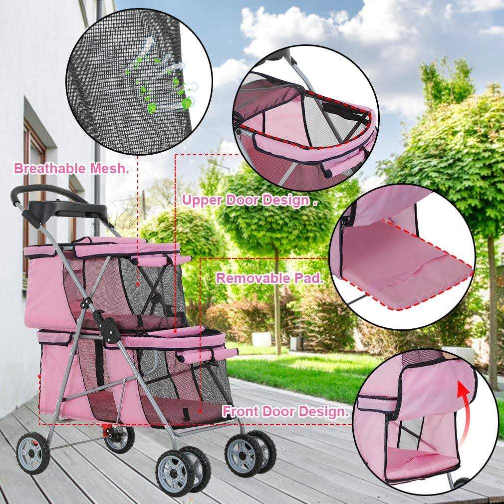 Bestpet Dog Stroller Cat Stroller Pet Carriers Bag Jogger Stroller for Small Medium Dogs Cats - Healthber