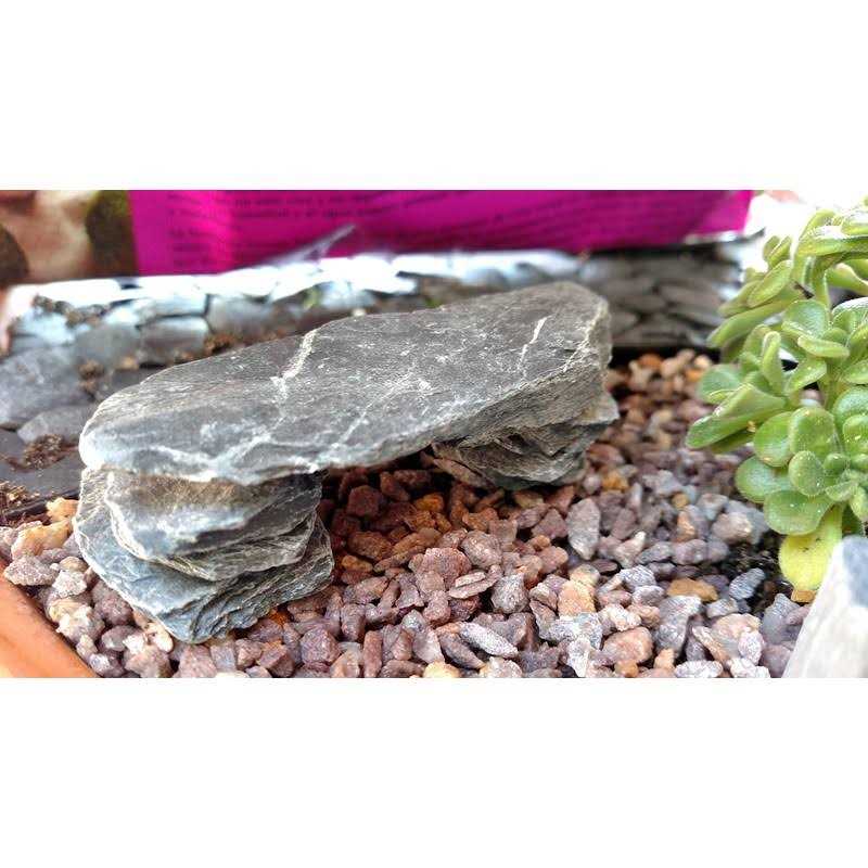 Small World Slate & Stone Natural Slate Stone -1 to 3 Inch Rocks for Miniature Or Fairy Garden - Healthber