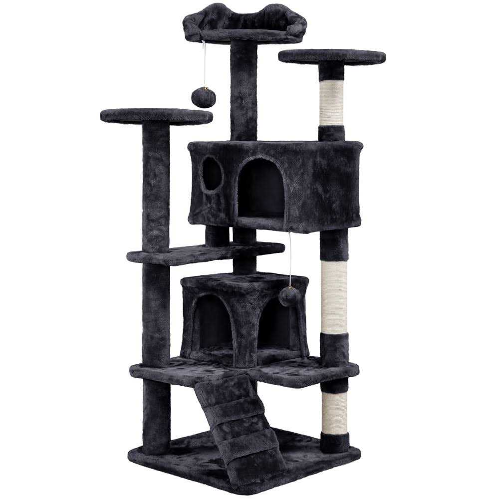 Yaheetech 54H Cat Tree with 2 Condos for Kittens Small Cats - Healthber