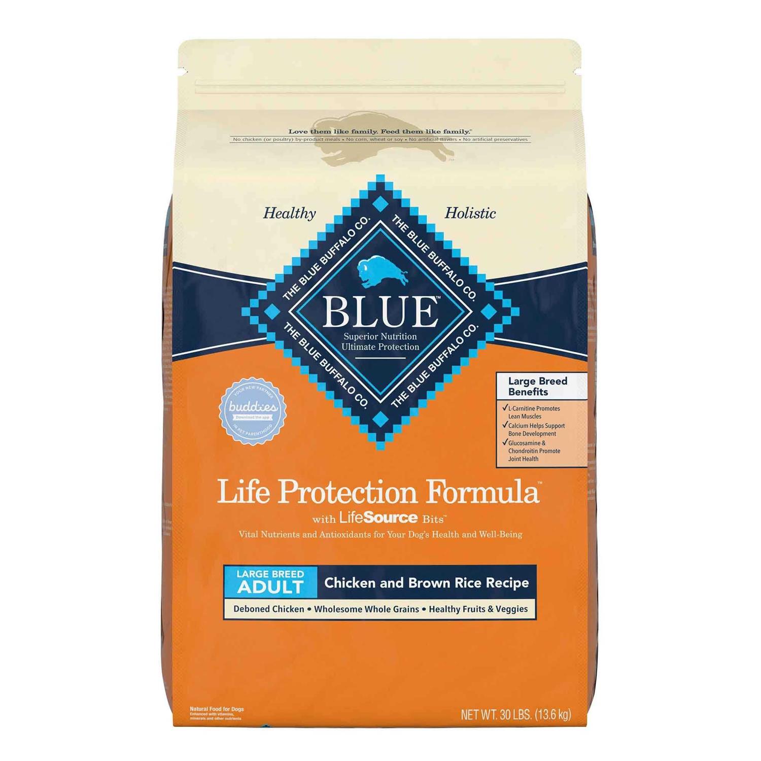 Blue Buffalo Life Protection Formula Large Breed Adult Chicken & Brown Rice Recipe Dry Dog Food - Healthber