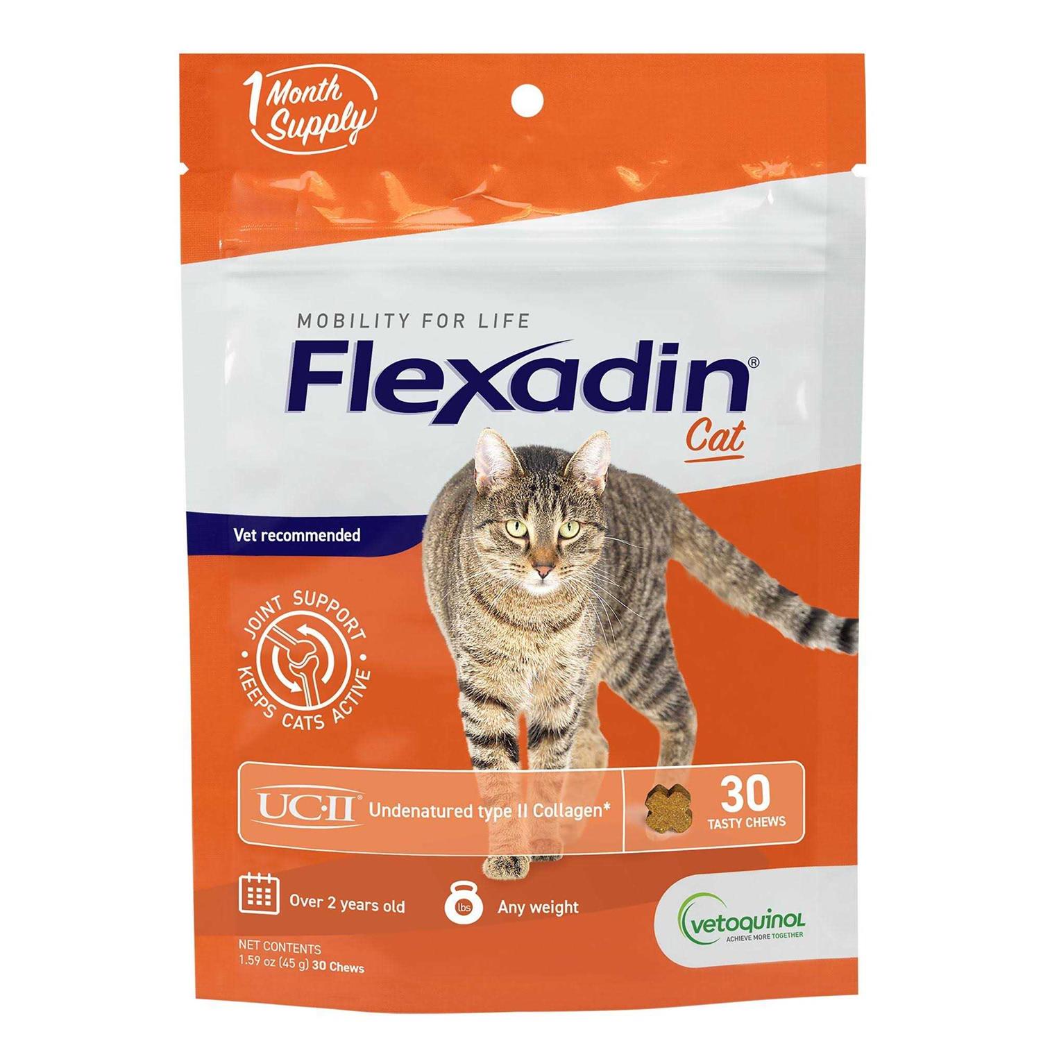 Vetoquinol Flexadin Cat Joint Supplement Chews with UC-II - Healthber