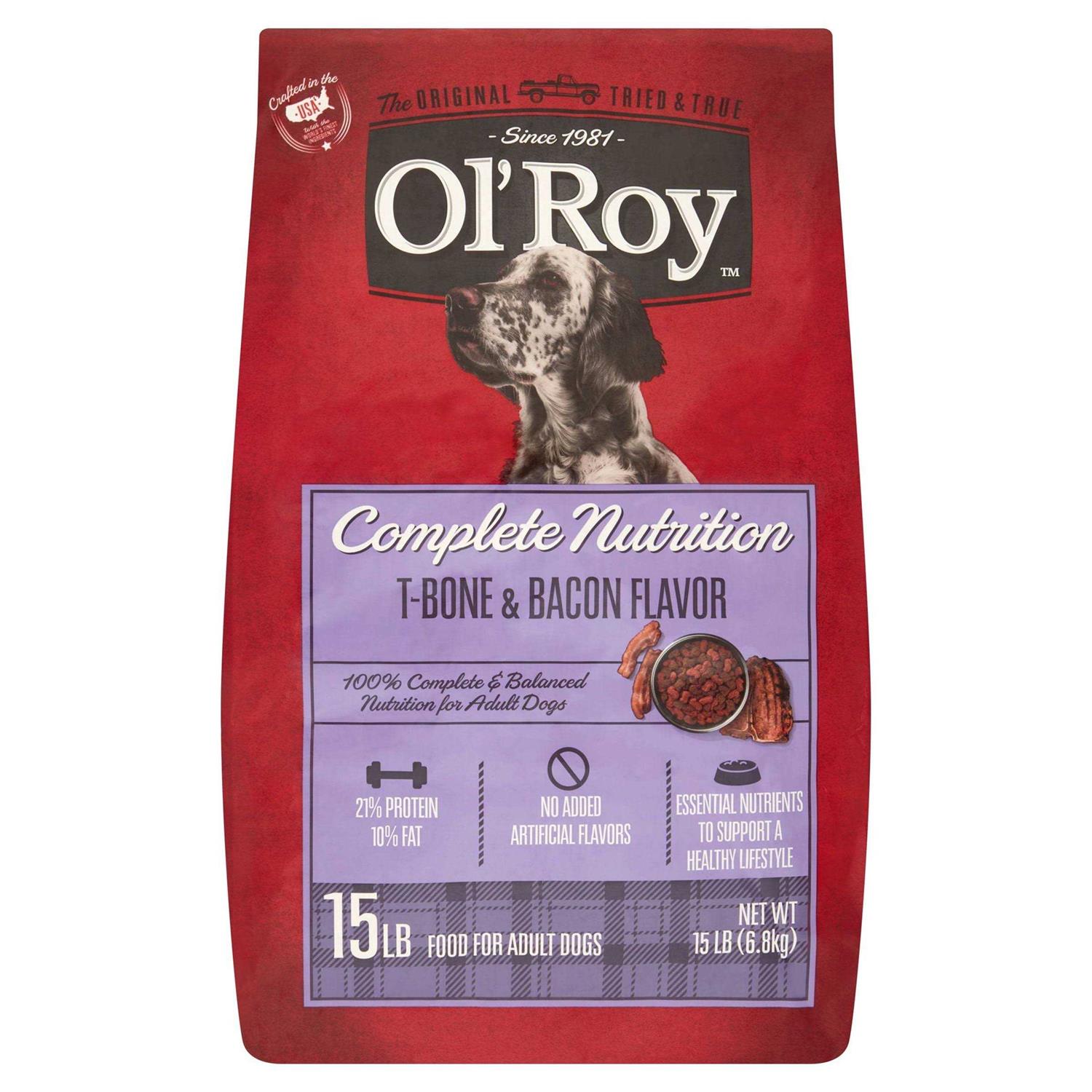 Ol Roy Complete Nutrition T-Bone & Bacon Flavor Dry Dog Food - Healthber