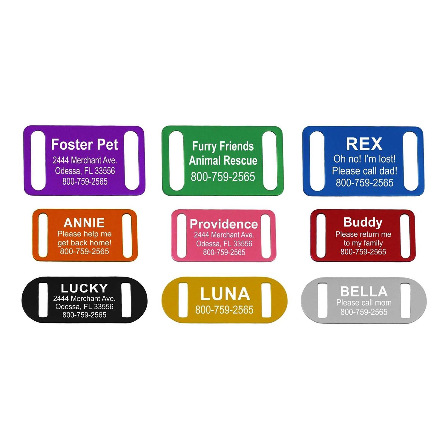 Slide-On Pet ID Tag Collar Tag - Healthber