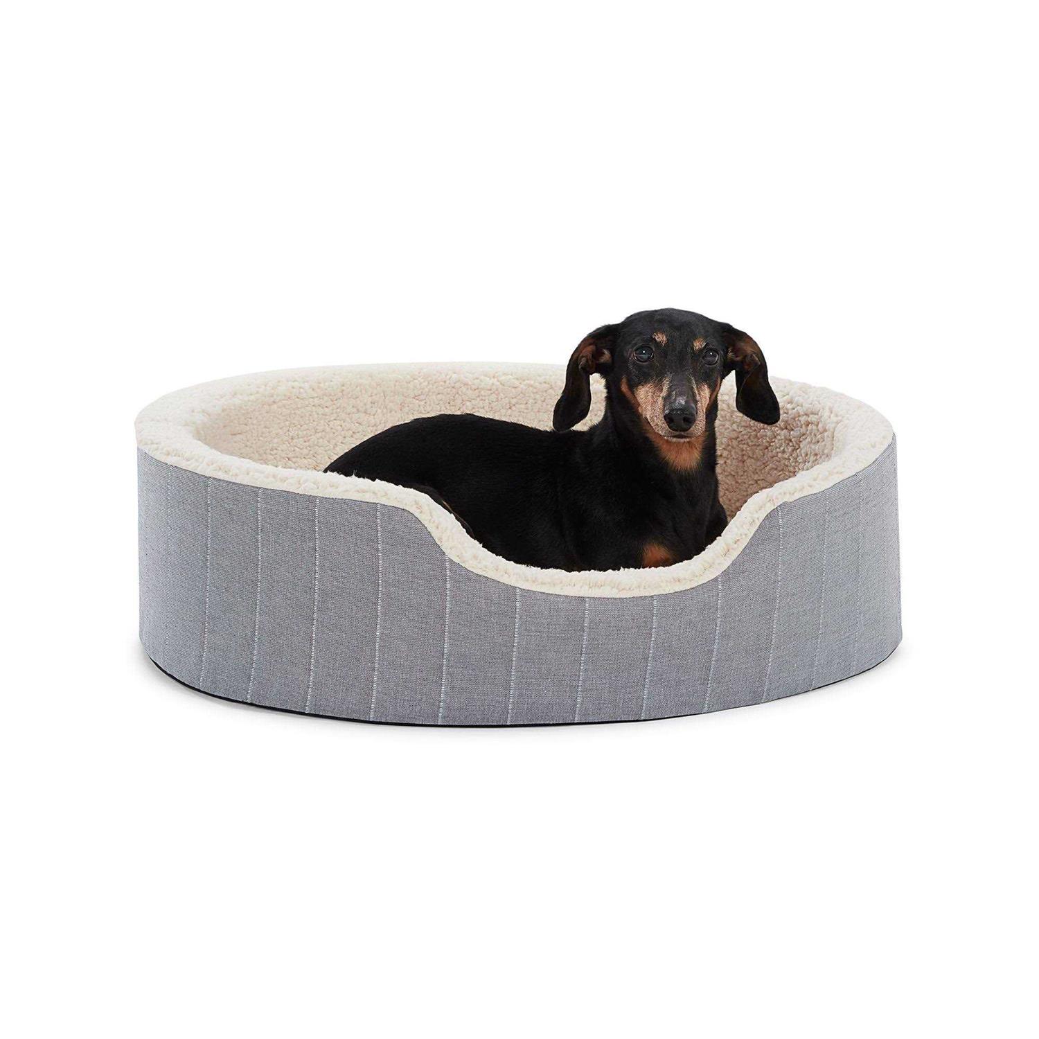 Top Paw Orthopedic Cuddler Striped Dog Bed - Healthber