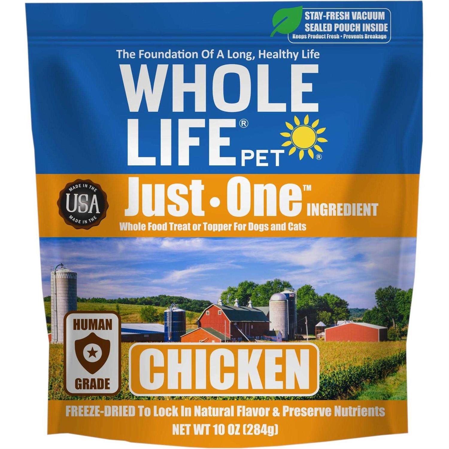 Whole Life Pet Just One Ingredient Freeze-Dried Chicken Dog Treats - Healthber