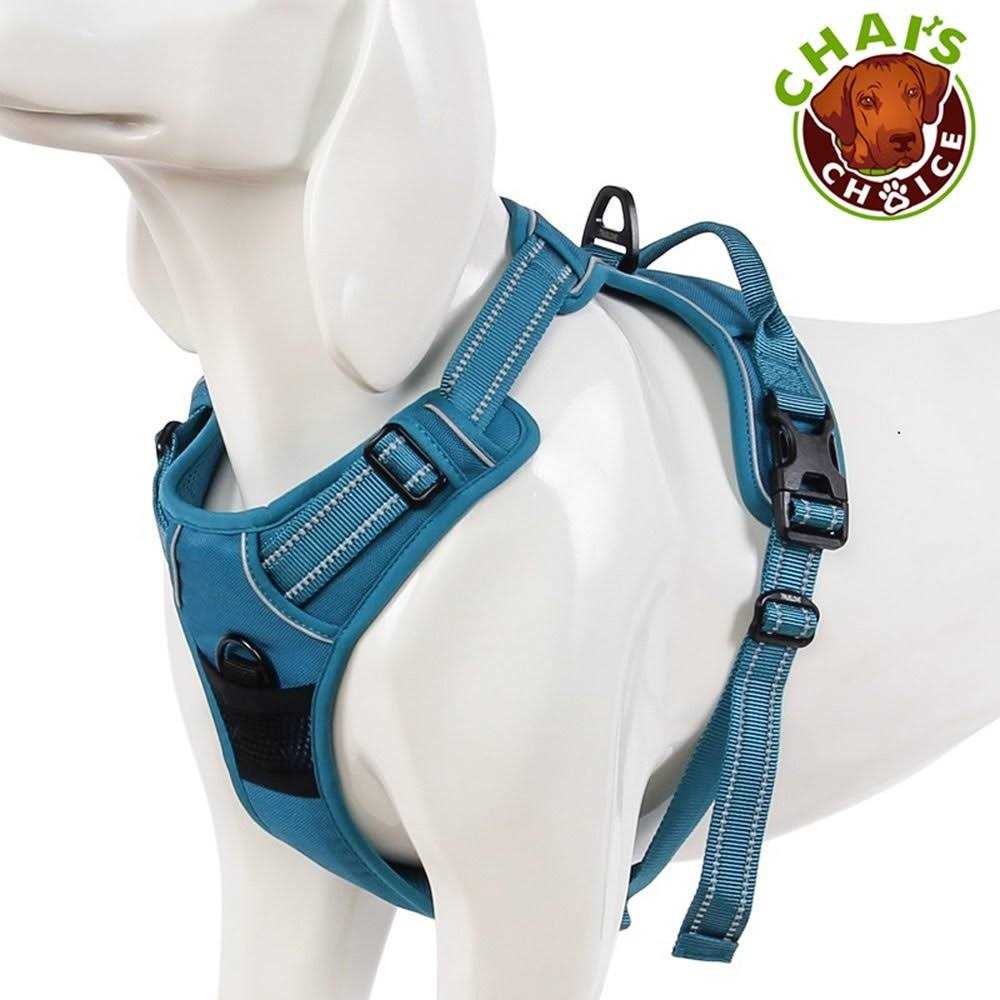 Chai’s Choice Premium Outdoor Adventure Dog Harness 3M Reflective Vest Leash Matching Leash - Healthber