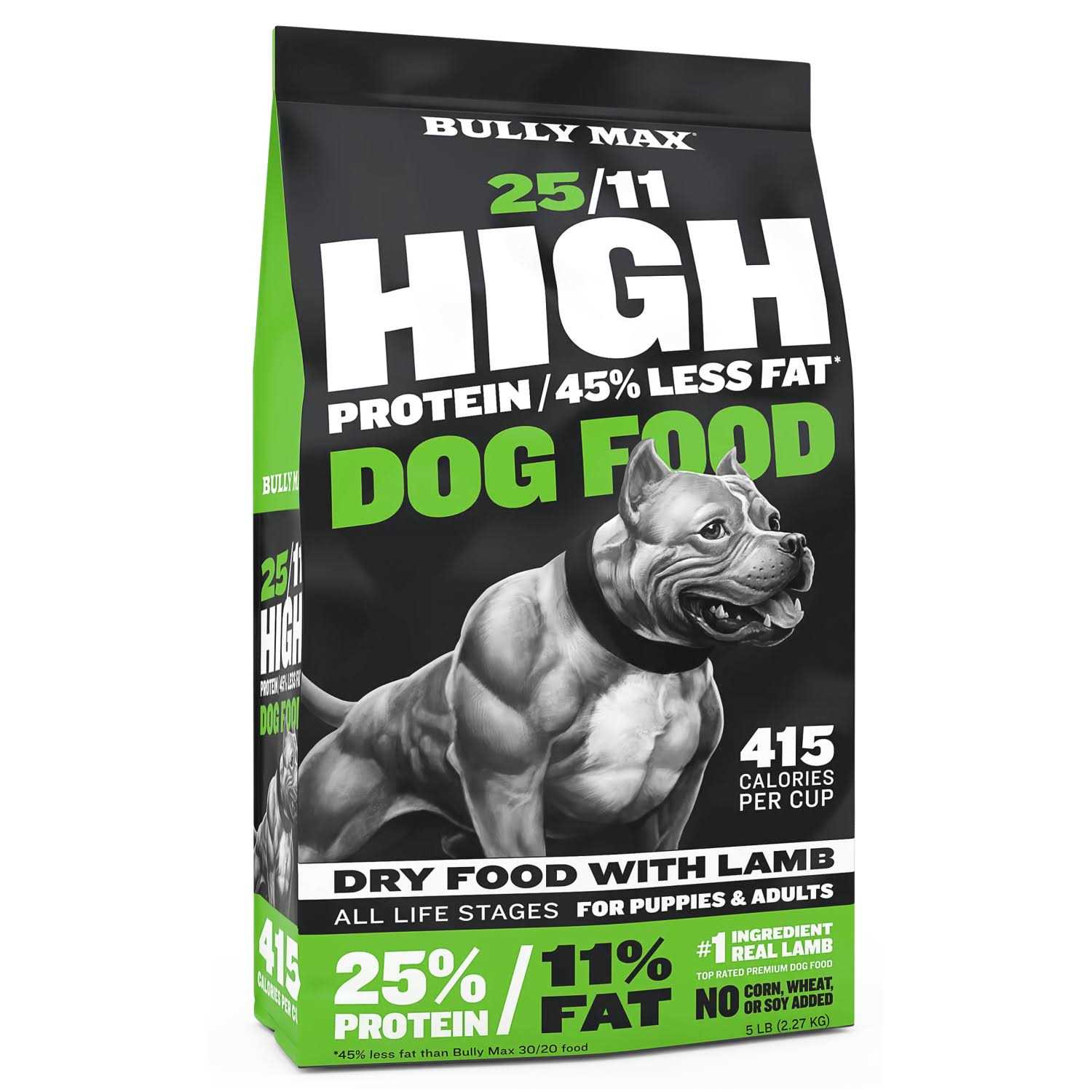 Bully Max 25/11 High Protein & Low Fat Dog Food Chicken-Free Lamb Flavor - Healthber