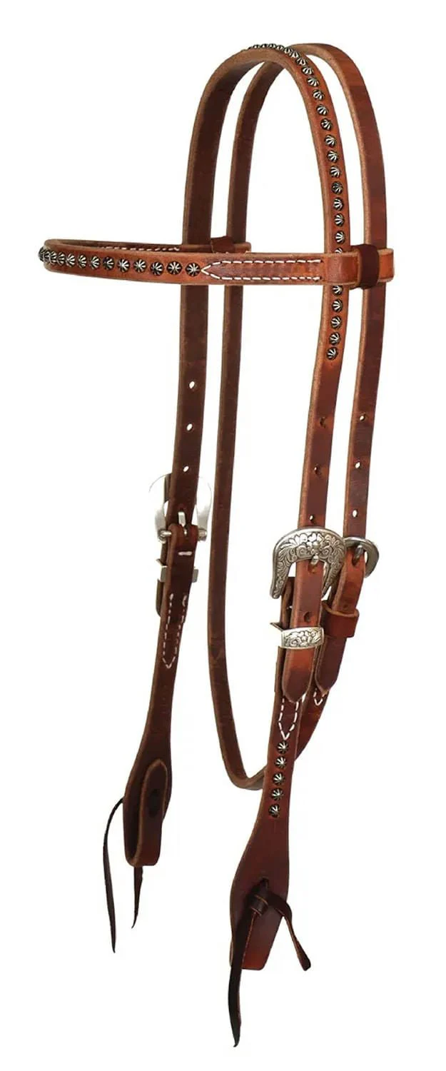 Reinsman Rosewood & Spots Browband Headstall, Full - Healthber