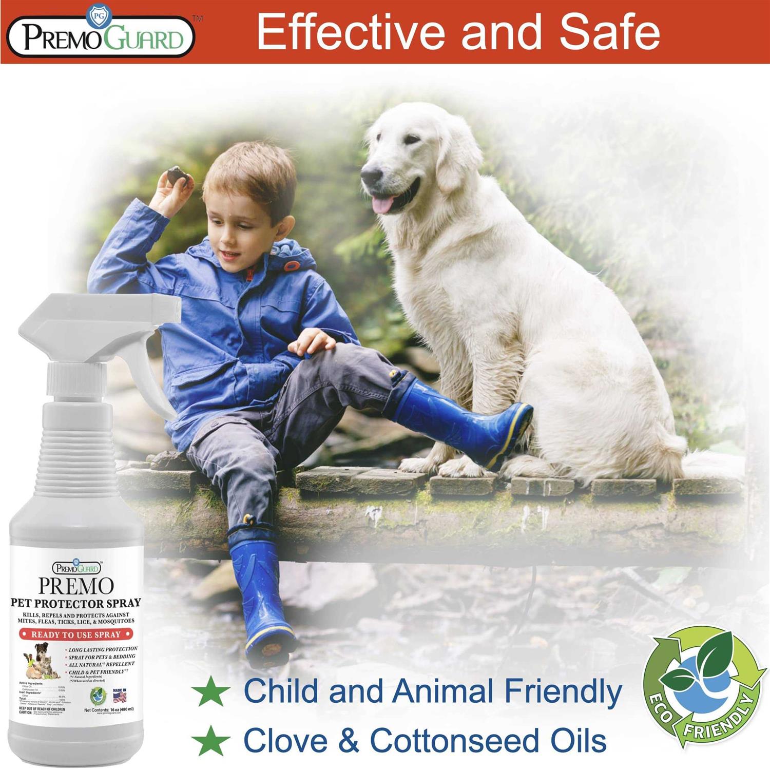 Pet Protector by Premo Guard 100% Effective Mite, Flea, Tick, & Mosquito Spray for Dogs, Cats, and Pets – Best Natural Protection - Healthber