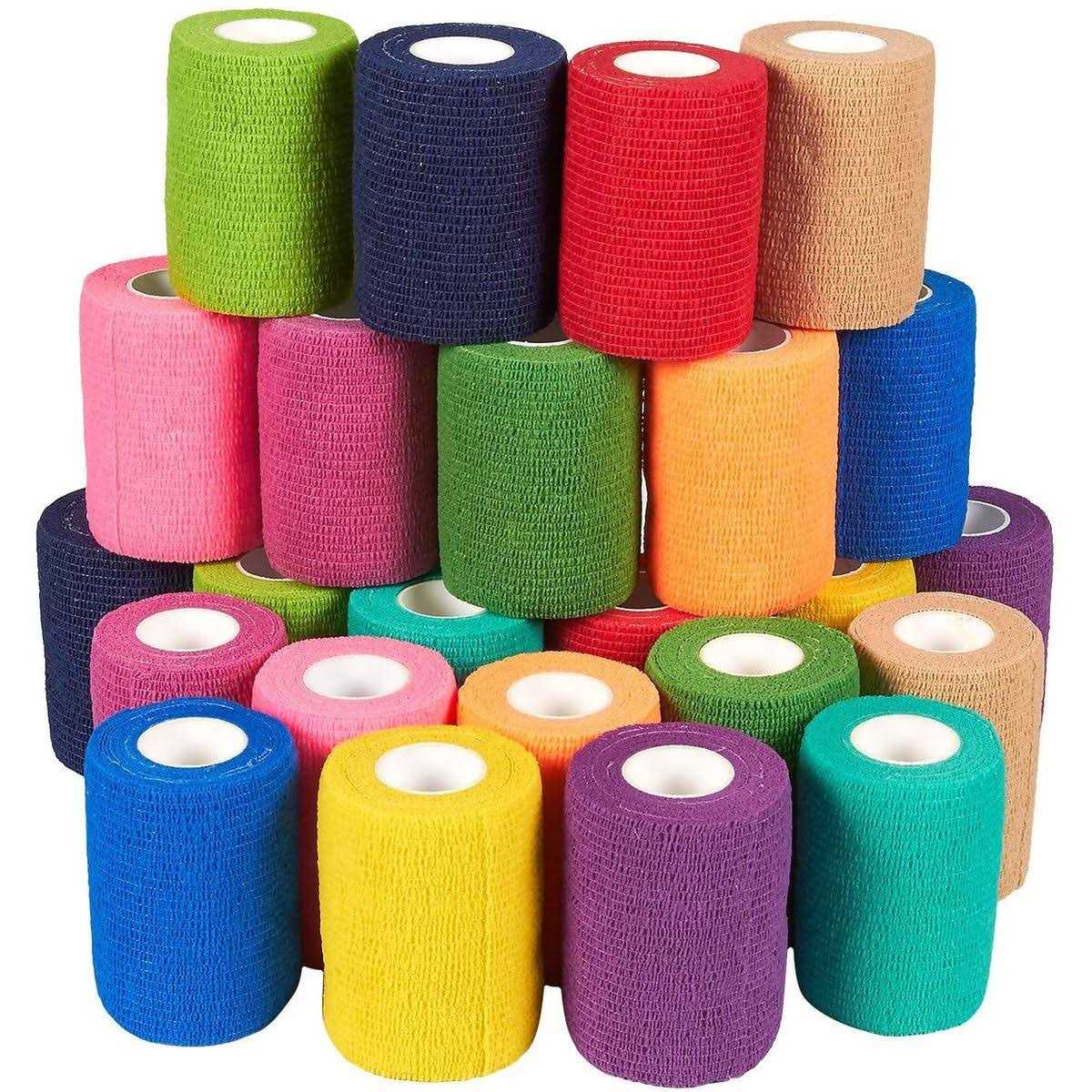Juvale 24 Rolls Colorful Self Adhesive Bandage Wrap 3 Inch x 5 Yards - Healthber