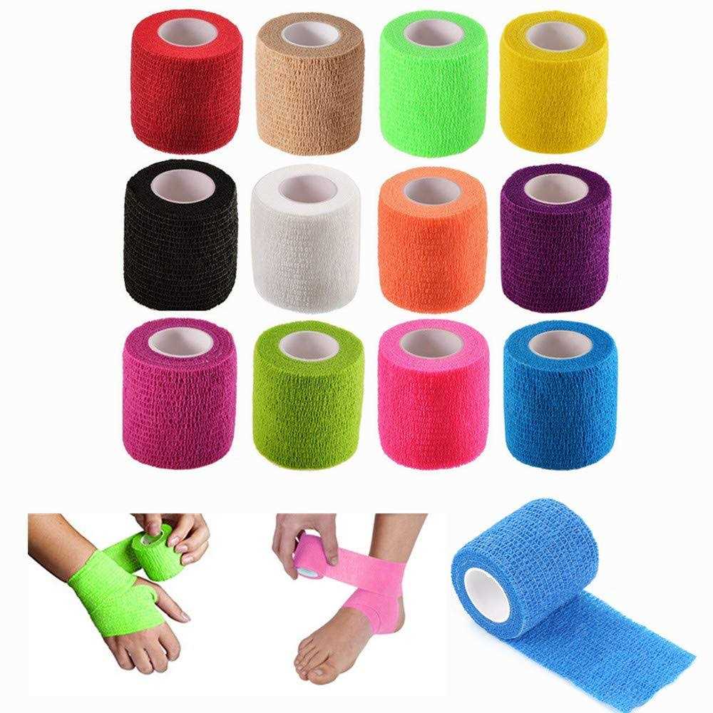 12 Pack Self Adhesive Bandage Wrap Vet Wrap for Pets Stretch Self Adherent Tape for Athletic Sports Wrist and Ankle - Healthber