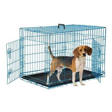 Yrllensdan Dog Crate, Dog Crates and Kennels Dog Foldable Large Dog Crate for Large Dogs with Handle Double-Door Outdoor Metal Wire - Healthber