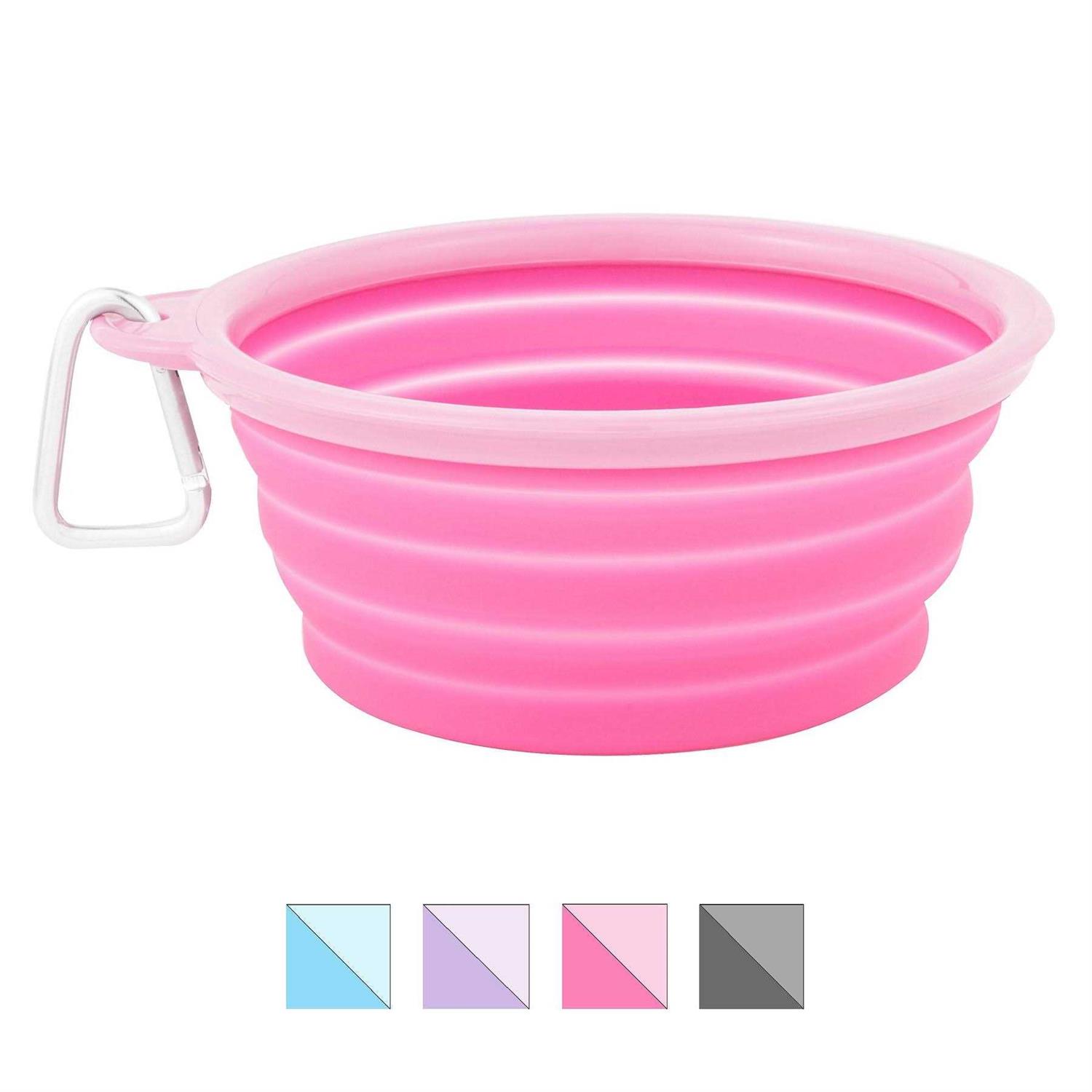 Prima Pets Prima Collapsible Silicone Water Travel Bowl with Clip Dog and Cat - Healthber