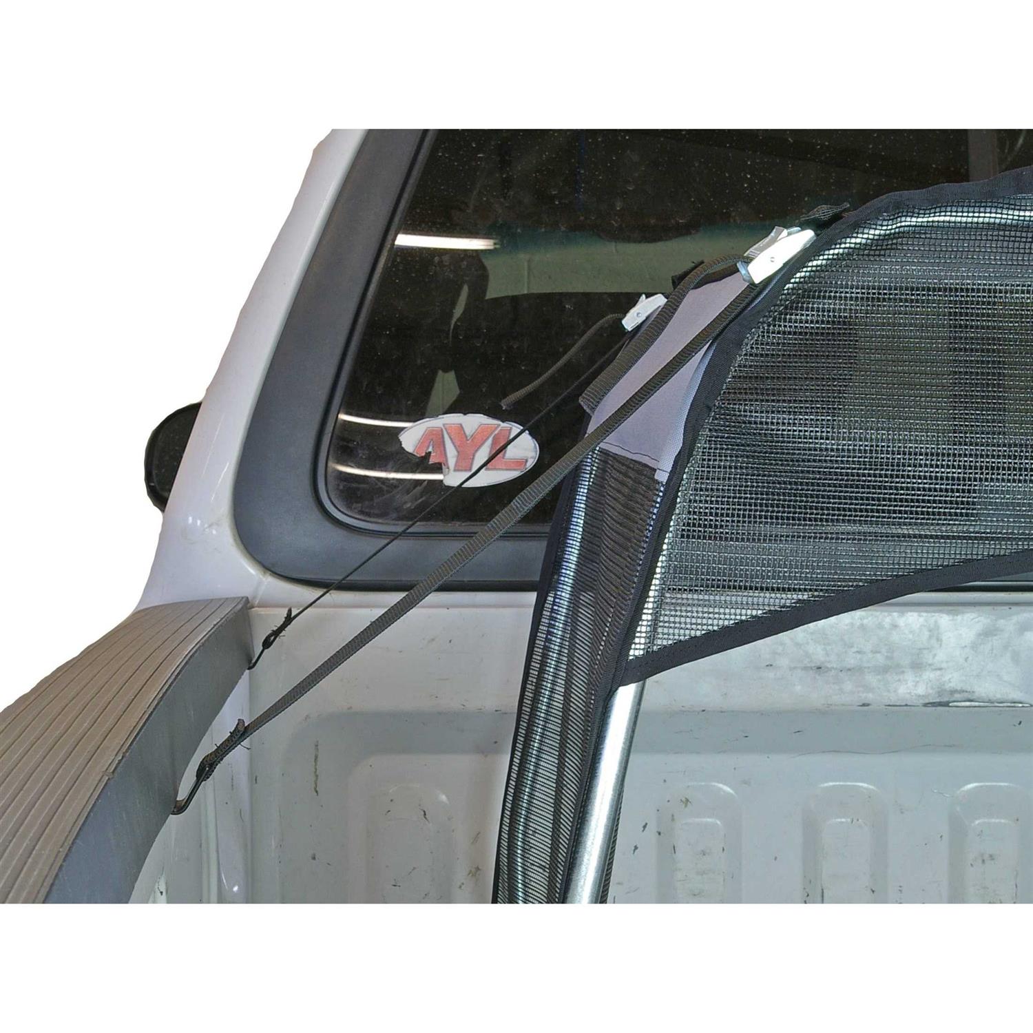 Bushwhacker K9 Canopy w/Pad and Tether for Truck Bed Dog Shade Shelter Kennel Hound Hut Tent Leash Pup Restraint Carrier Lead Barrier Vehicle Crate - Healthber