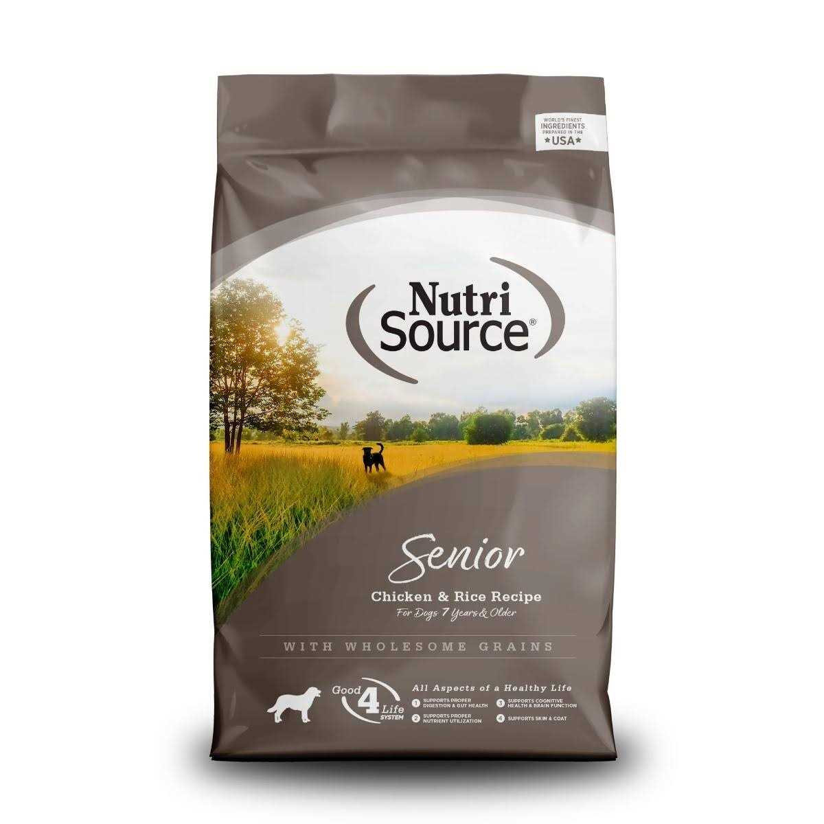 NutriSource Senior Chicken Rice Dry Dog Food - Healthber