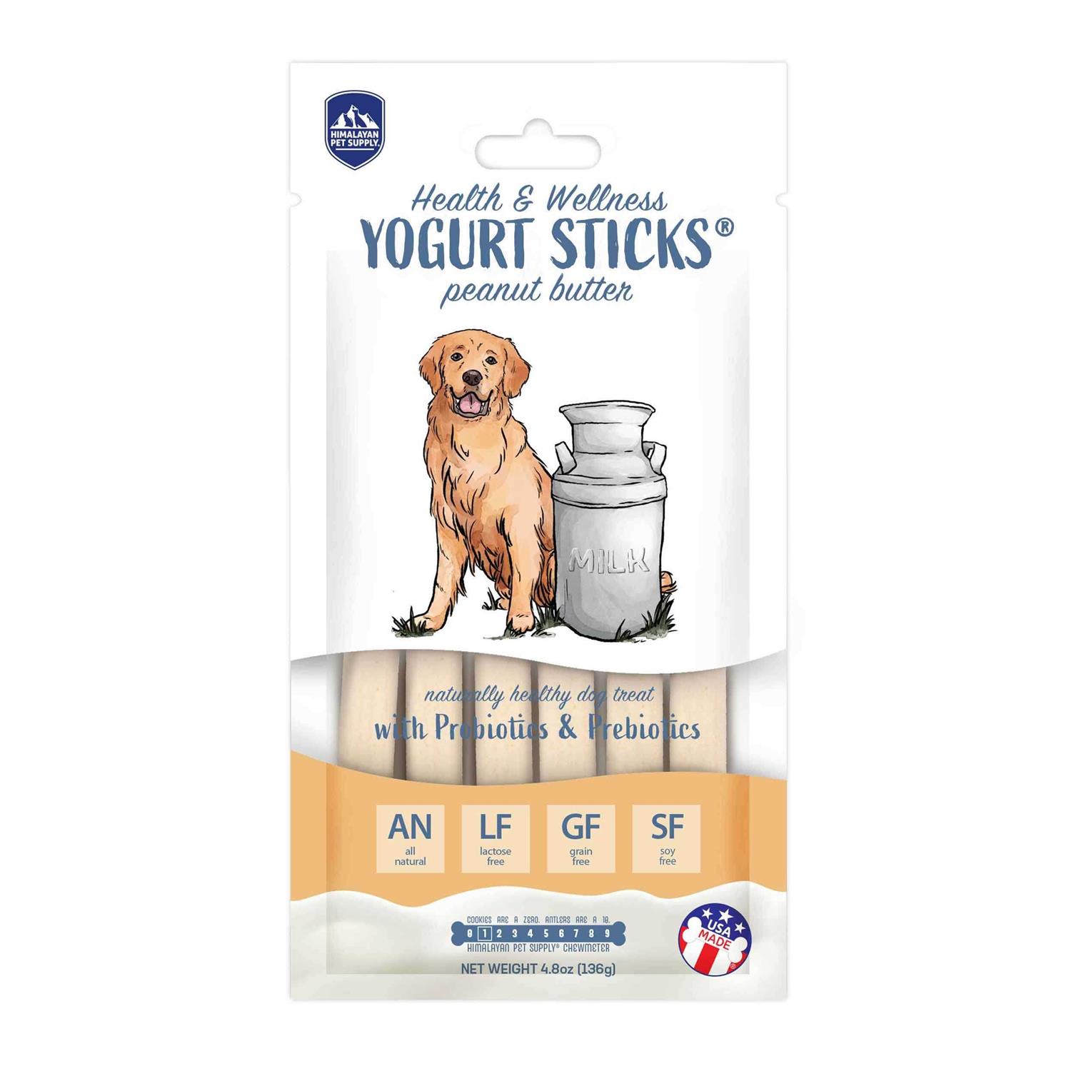 Himalayan Dog Chew Yogurt Sticks Peanut Butter for Dogs, 4.8 oz., Count of 6 - Healthber