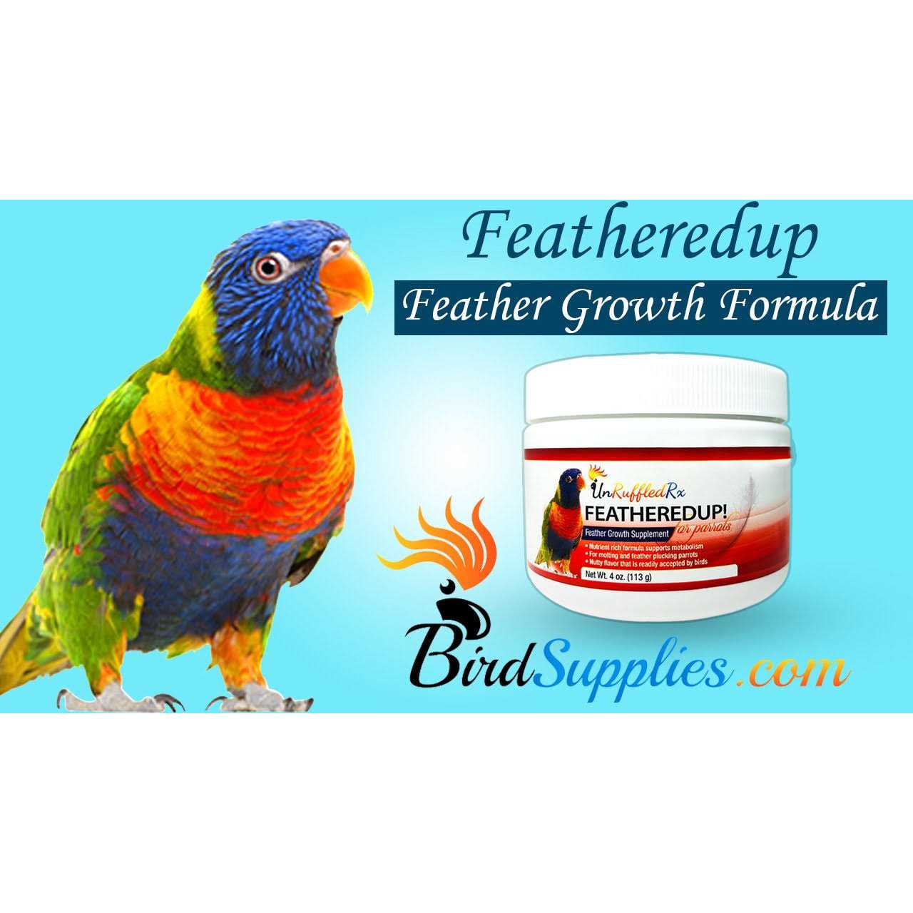 UnRuffledRx FeatherUp! Bird Multivitamin with Biotin for Beautiful Plumage - Healthber