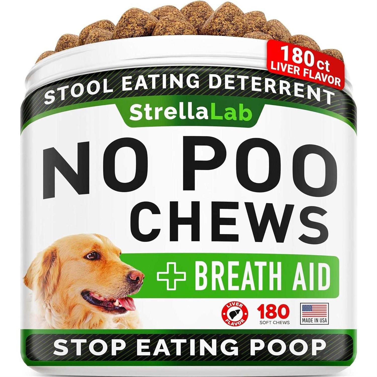 StrellaLab No Poo Coprophagia Stool Eating Deterrent Chew Supplement for Dogs - Healthber