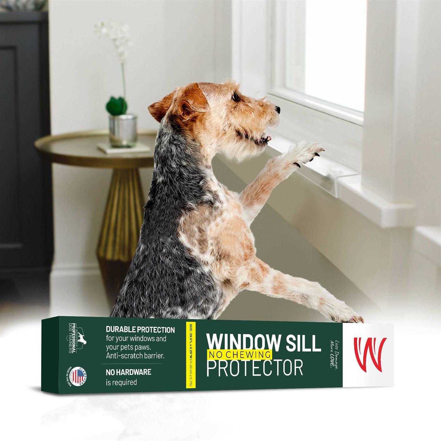 CLAWGUARD Window Sill Protector Strong Transparent Protection from Dog and Cat Scratching Chewing Slobbering and Clawing - Healthber
