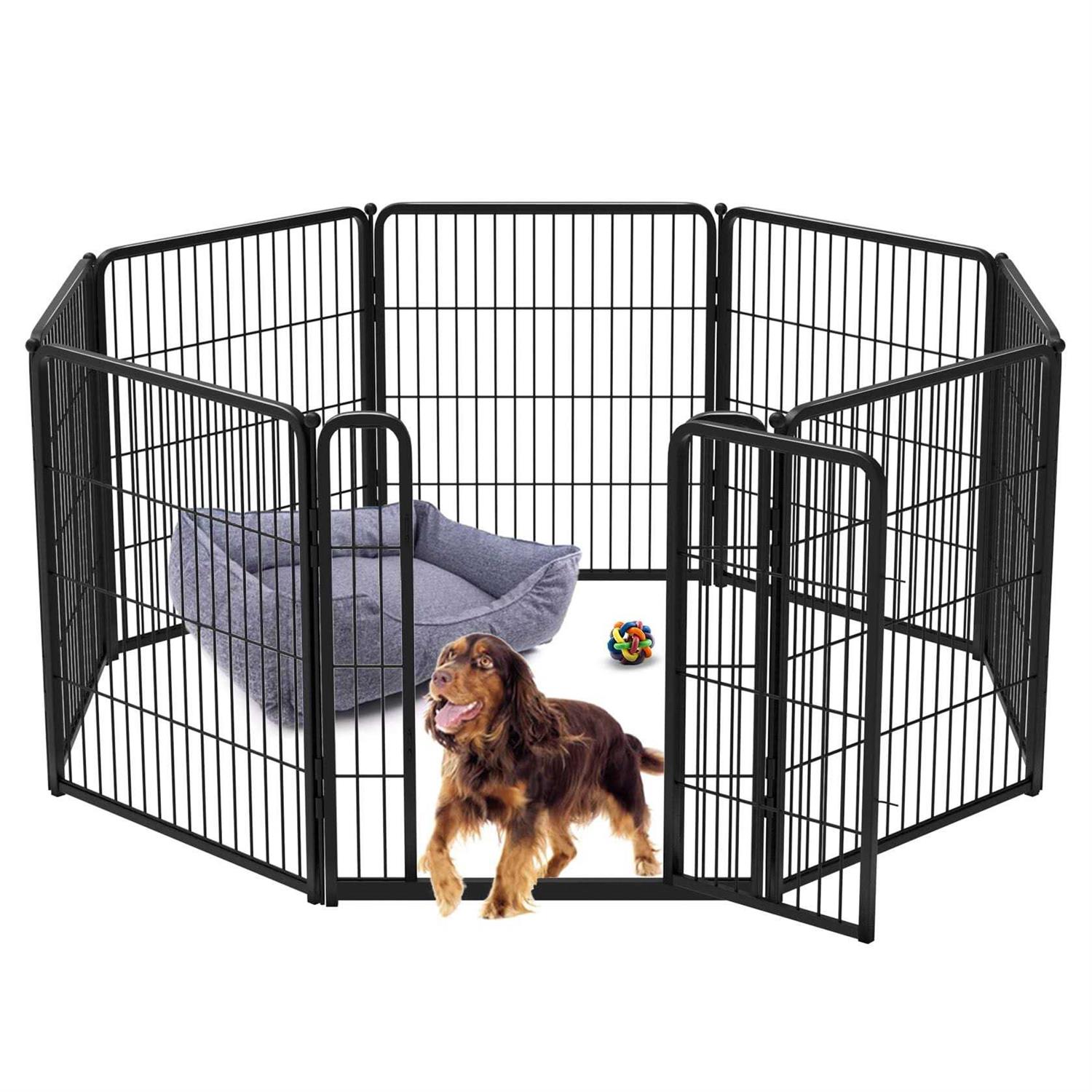 Fxw HomePlus Dog Playpen Indoor Panels 24 inch Height Dog Fence Exercise Pen for small Dogs, inside Pet Puppy Playpen with Silicone Foot Pads and - Healthber