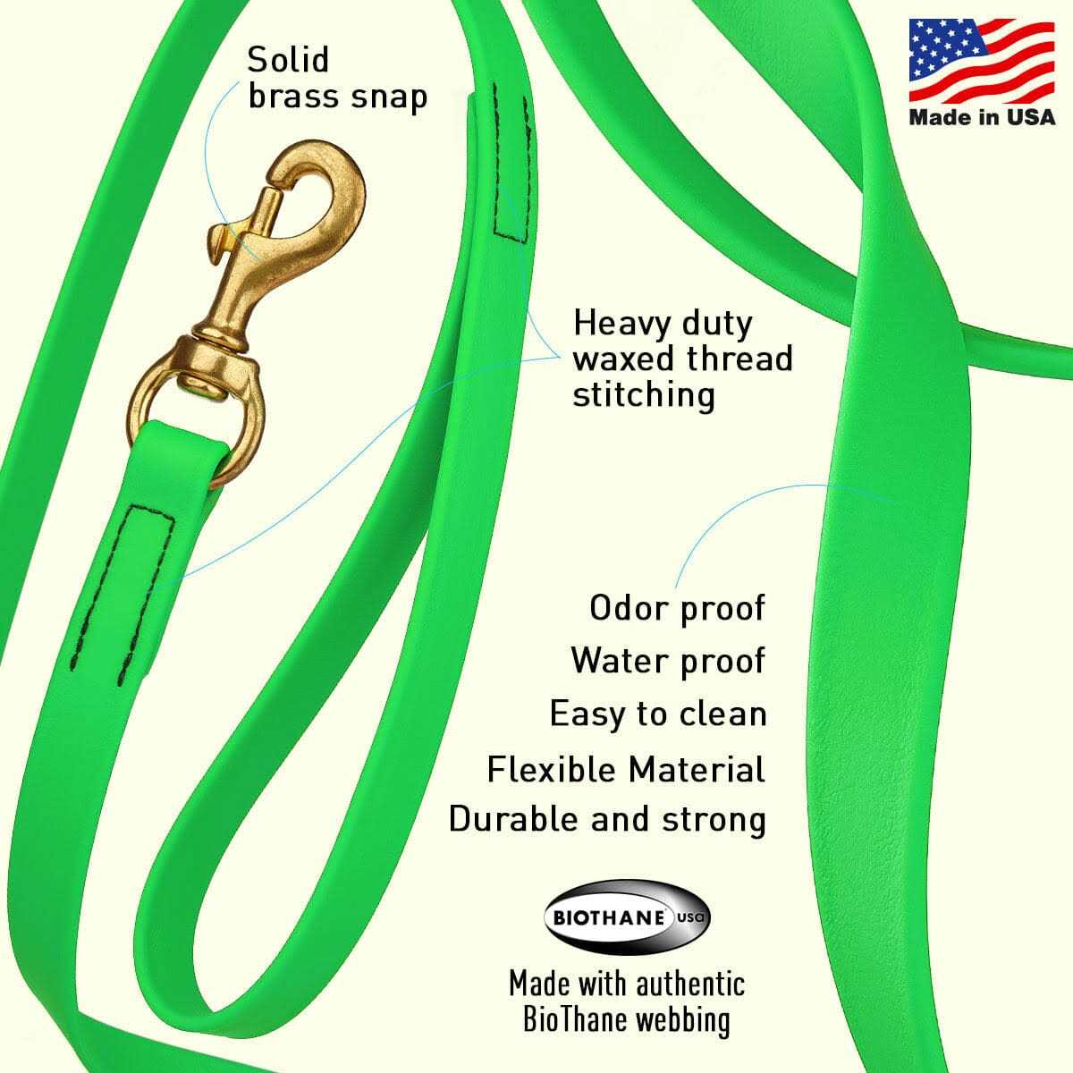 Viper Biothane K9 Working Dog Leash Waterproof Lead for Tracking Train - Healthber