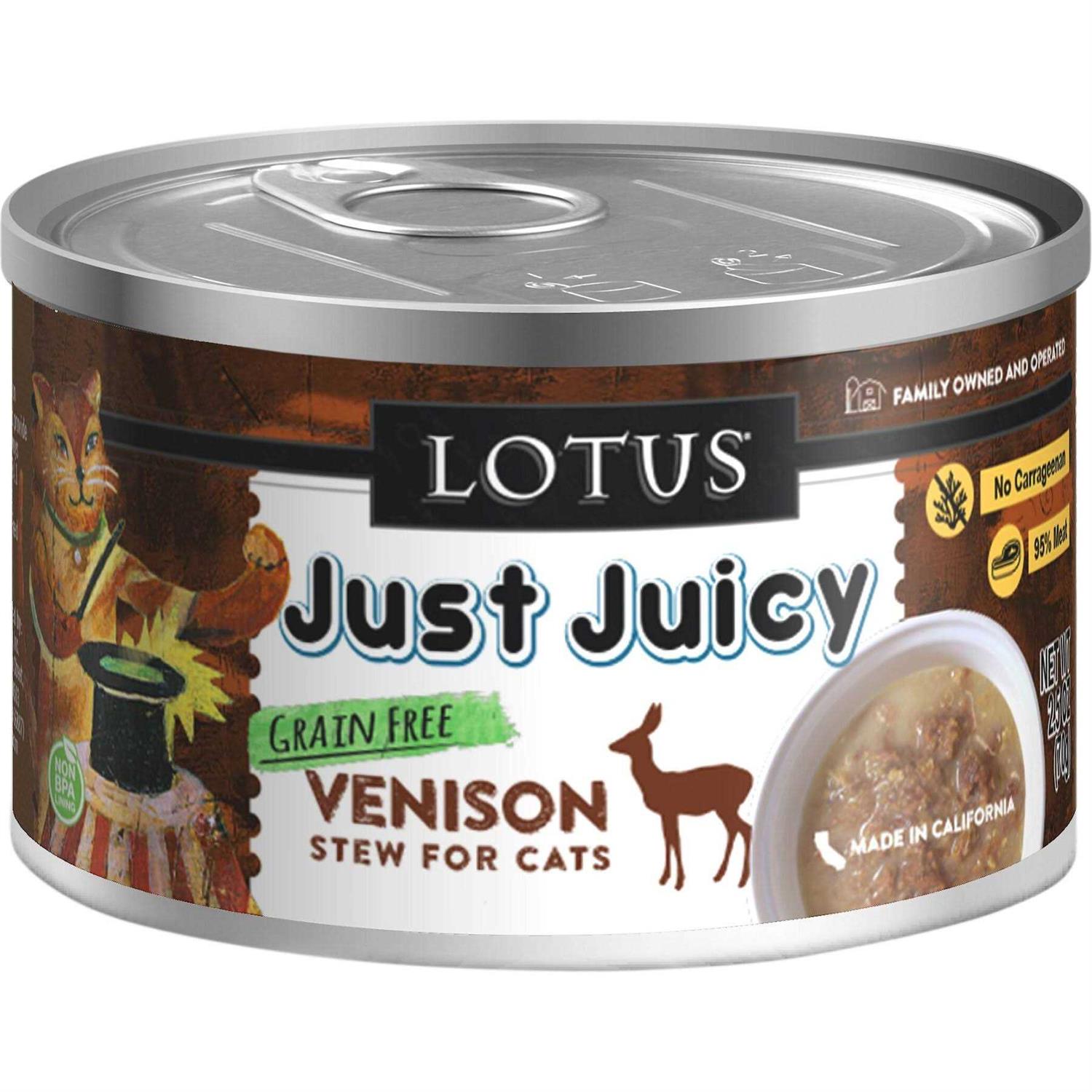 Lotus Just Juicy Venison Stew Canned Cat Food - Healthber