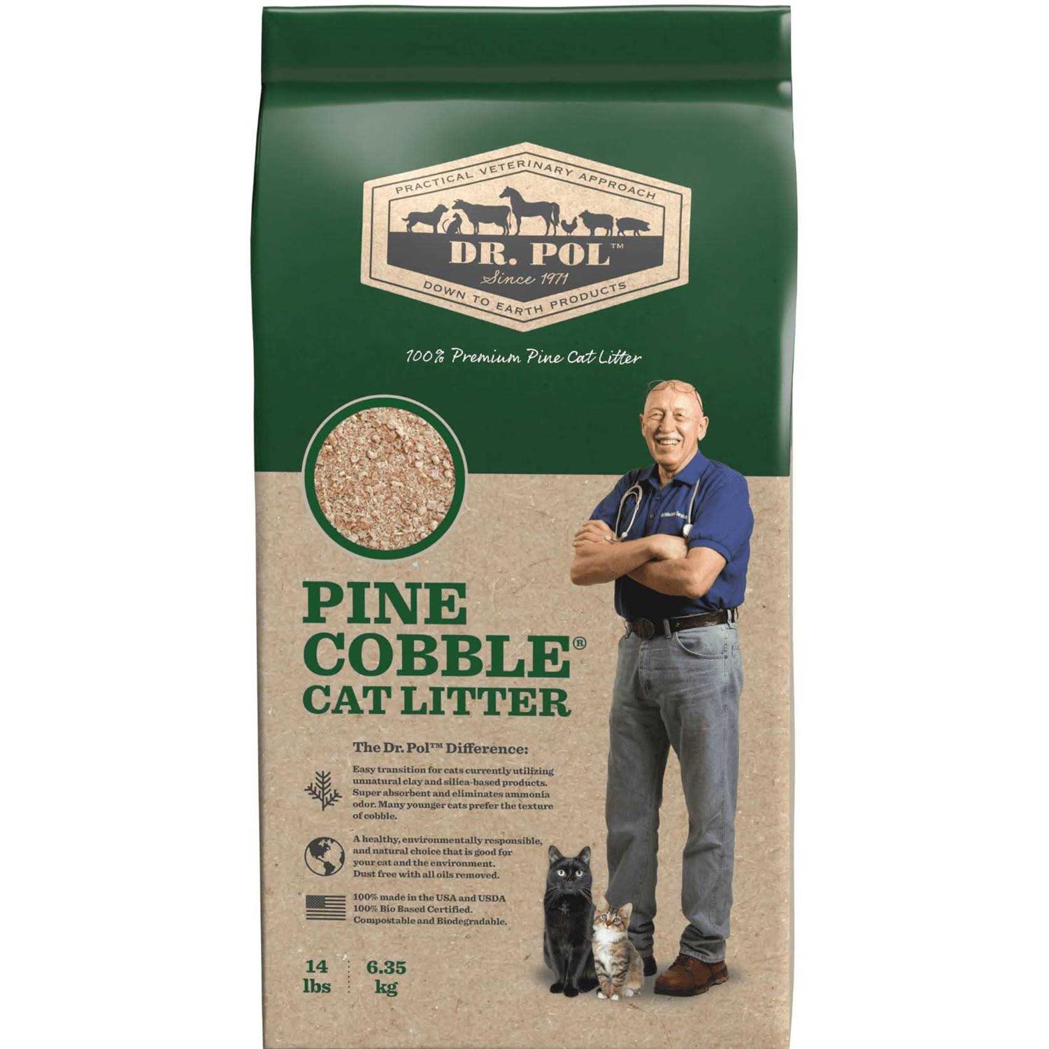 Dr. Pol Pine Cobble Cat Litter 14lb - Healthber