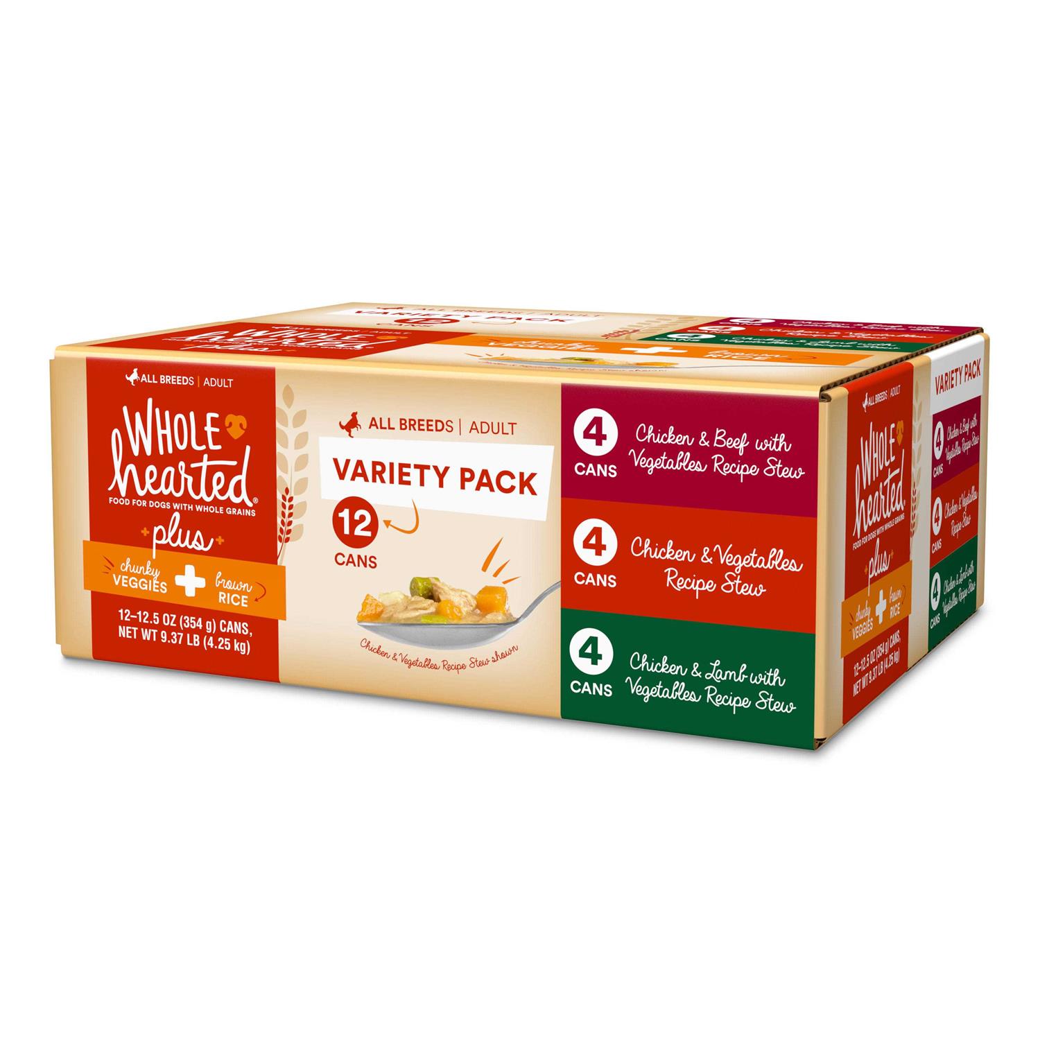 WholeHearted Plus Wet Dog Food Variety Pack for All Life Stages - Healthber
