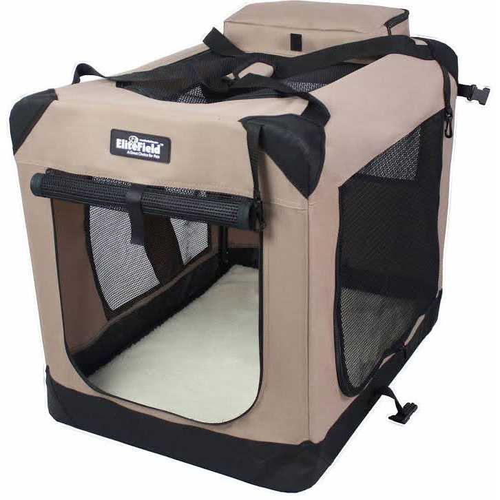 EliteField 3-Door Folding Soft Dog Crate - Healthber