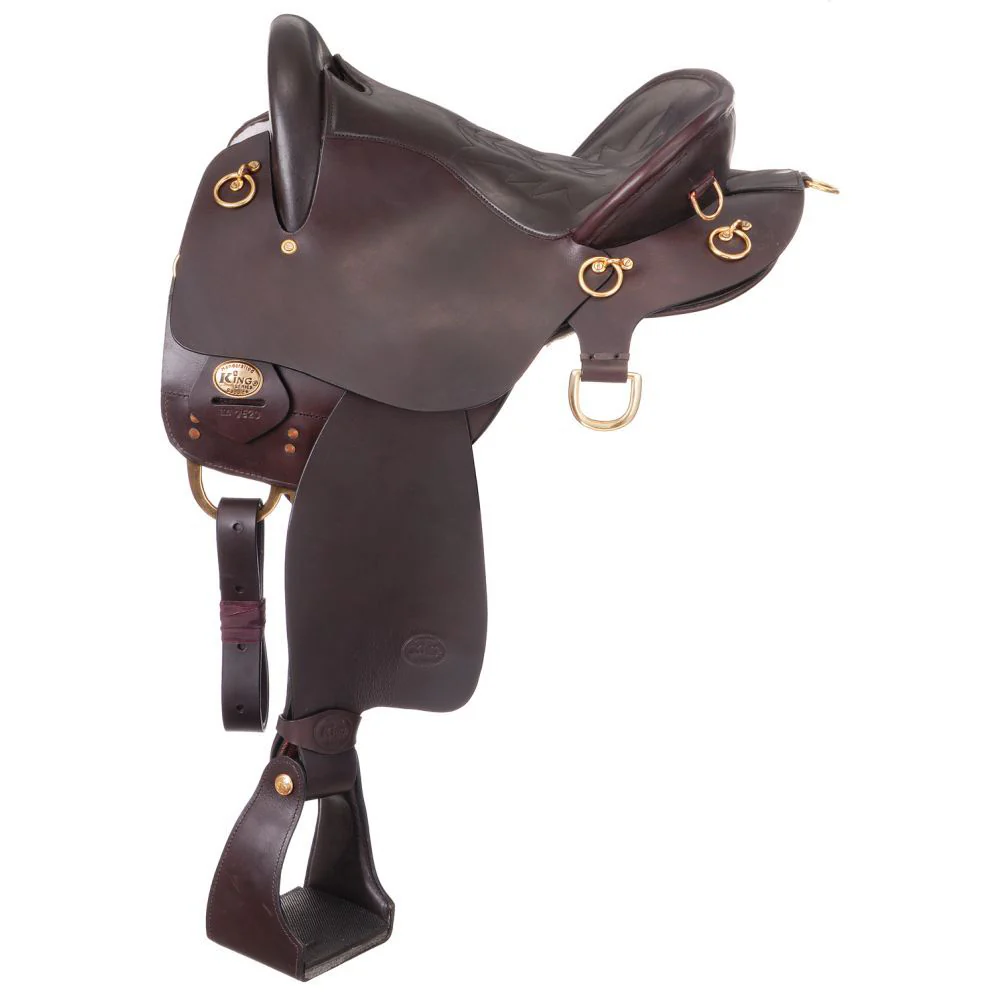 King Series Trekker Tooled Endurance Saddle with Horn - Healthber