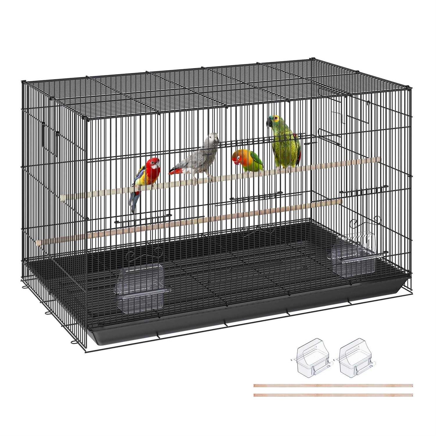 VEVOR 30 inch Bird Cage Metal Large Parakeet Cages for Cockatiels Small Parrot Budgies Lovebirds Canaries - Healthber