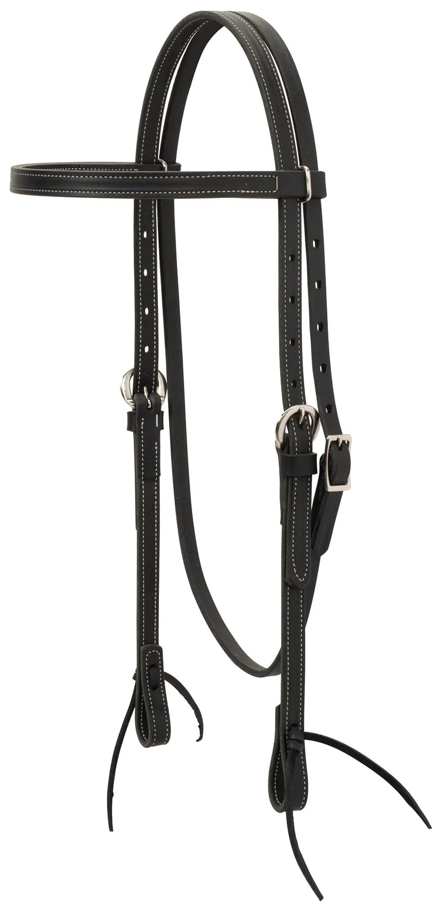 Black Latigo Leather Browband Headstall - Healthber