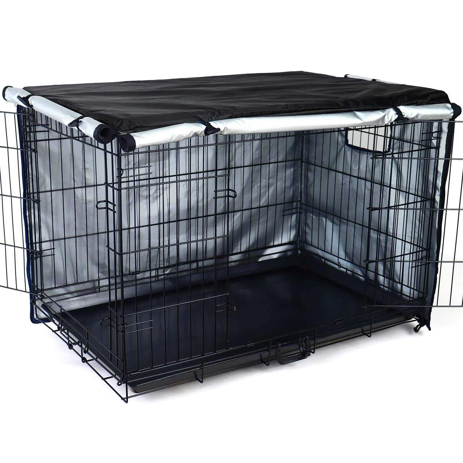 kefit Durable Dog Crate Cover-Double Door Pet Kennel Cover Waterproof Anti-UV Dog Cage Cover Fit for 24-54 inches Crate - Healthber