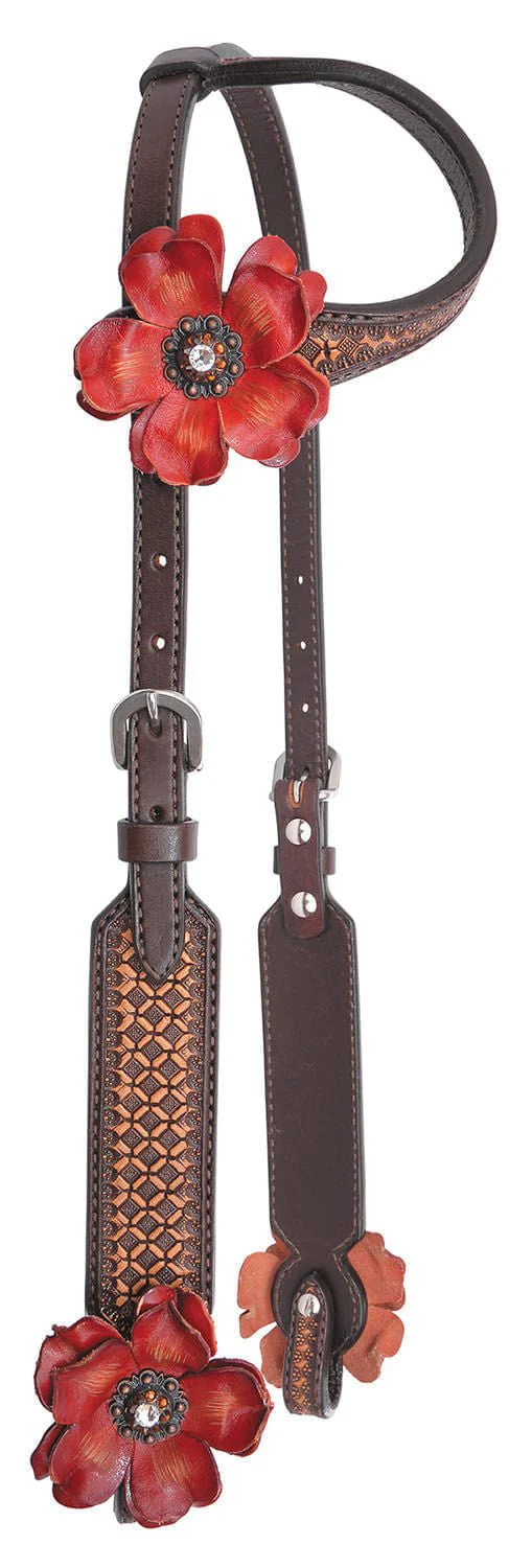 Reinsman Sarah Rose Vintage Sliding Ear Headstall - Healthber
