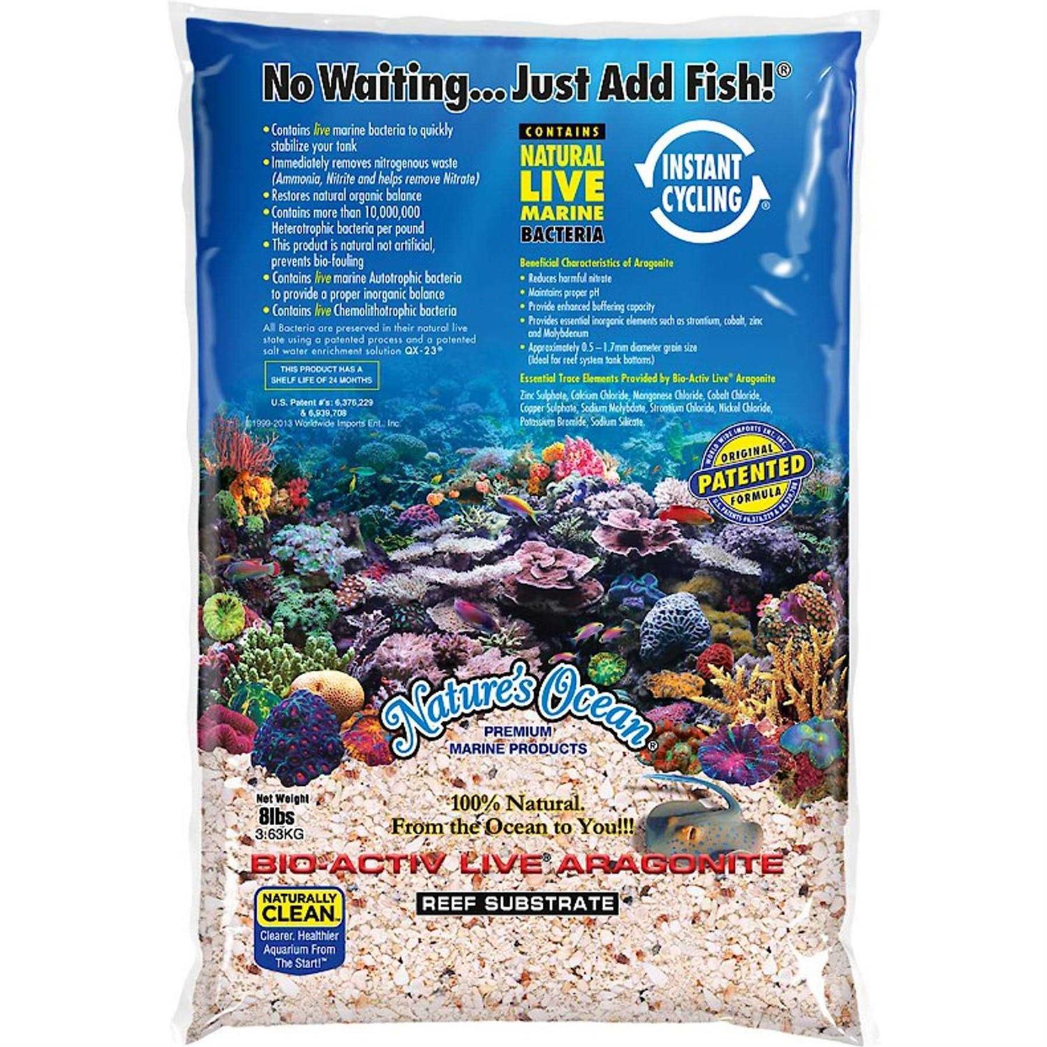 Nature&s Ocean Bio-Activ Live Aragonite Saltwater Aquarium Sand - Healthber