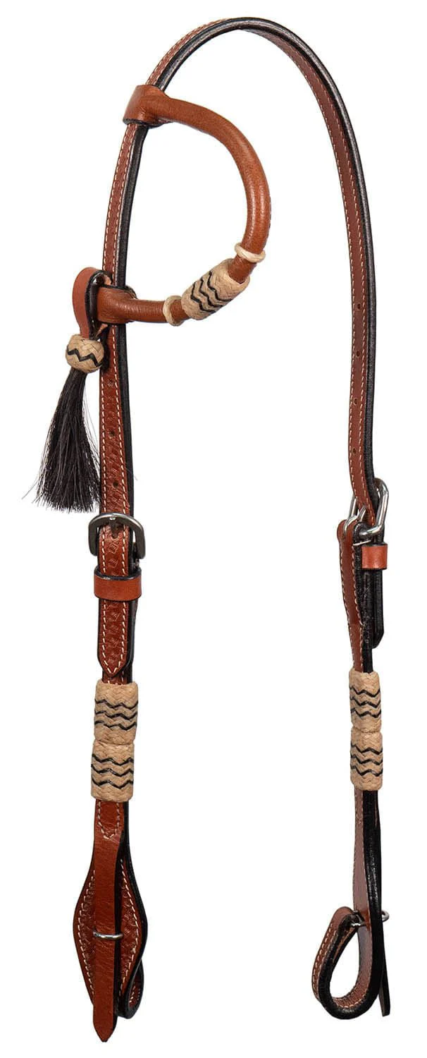 Rawhide & Tassel One Ear Headstall, Full - Healthber