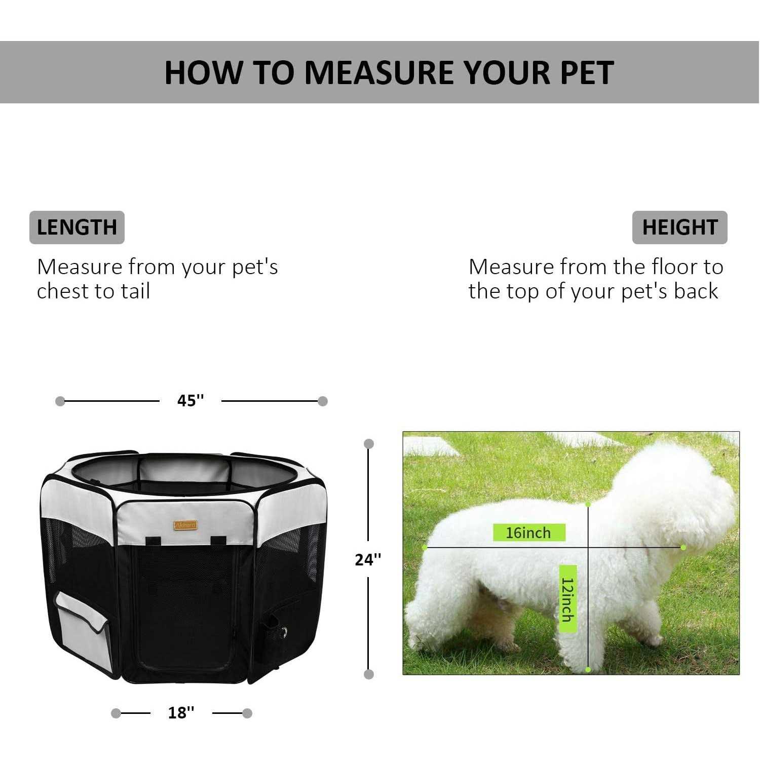 Akinerri Dog Playpen Portable Pet Play Pen for Cat Puppies Rabbits - Healthber