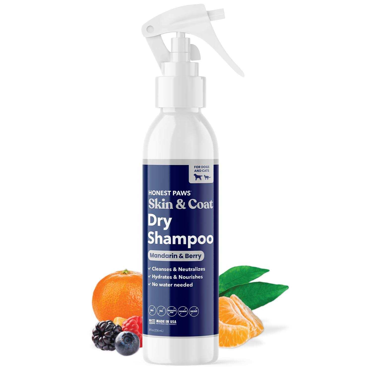 Honest Paws Dog Dry Shampoo Waterless No Rinse Foaming Formula Reducing Itch Cleanse Hydrate Nourish Dry Skin - Healthber