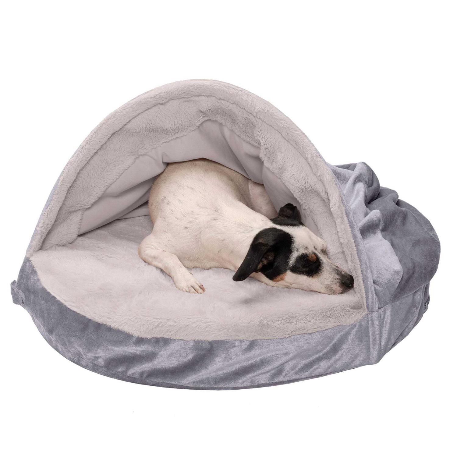 FurHaven Wave Fur & Velvet Snuggery Orthopedic Pet Bed - Healthber