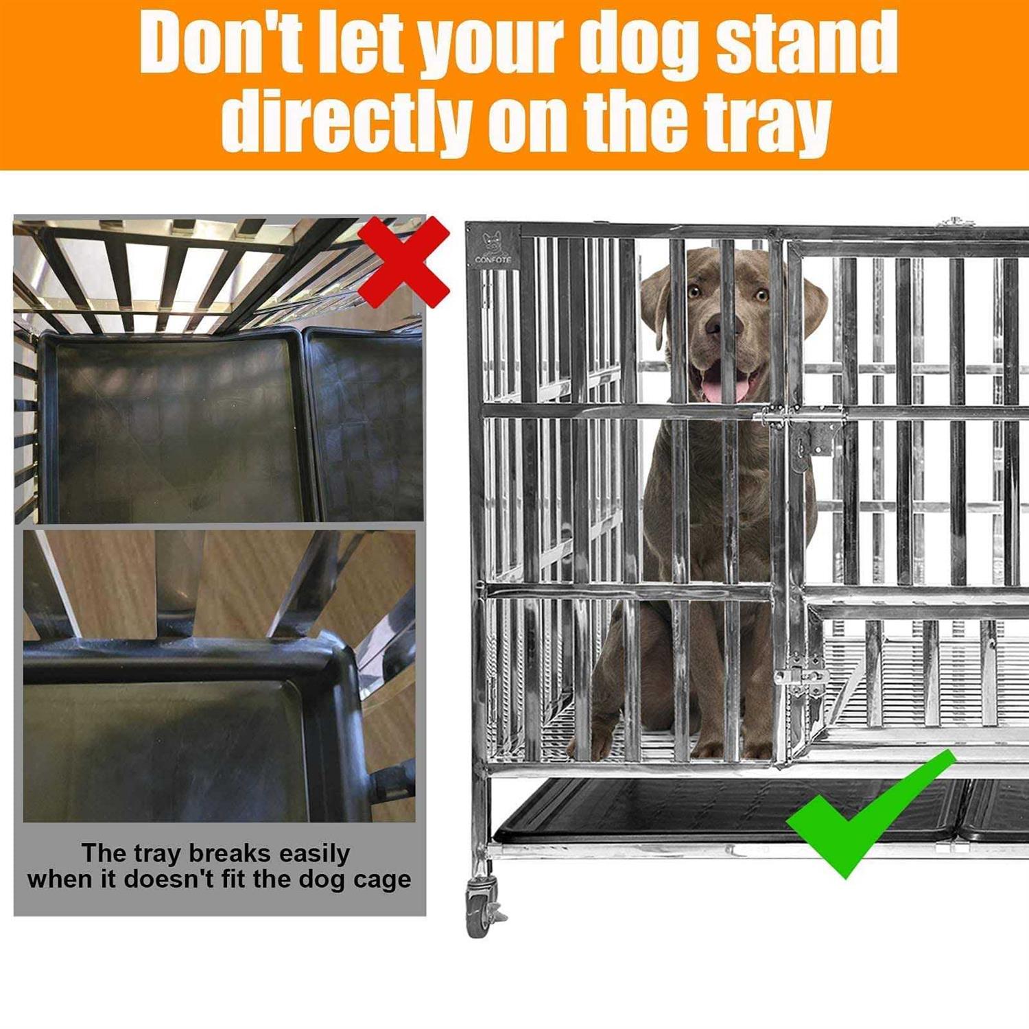 Confote Heavy Duty Stainless Steel Dog Cage Kennel Crate and Playpen for Training Large Dog Indoor Outdoor with Double Doors & Locks Design - Healthber